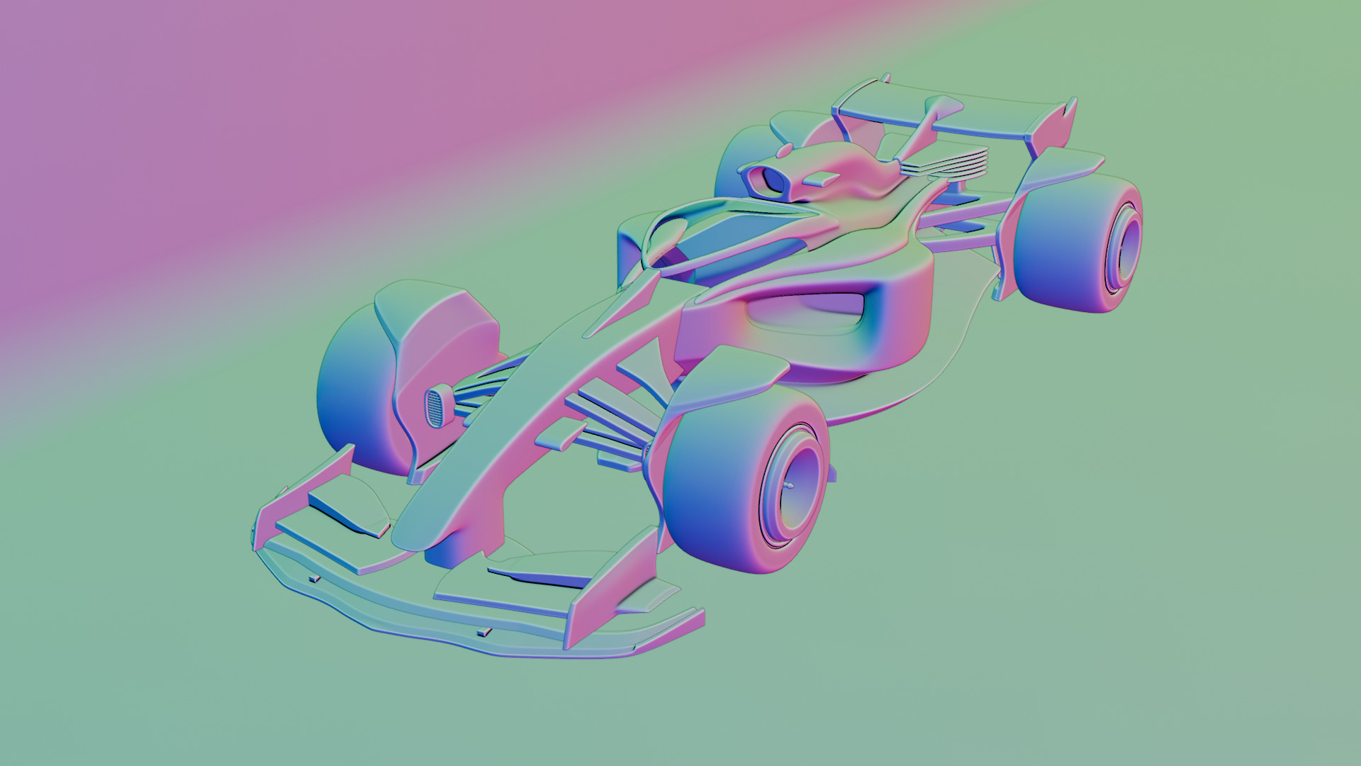 Formula 1 Car - White Concept 3D model_54
