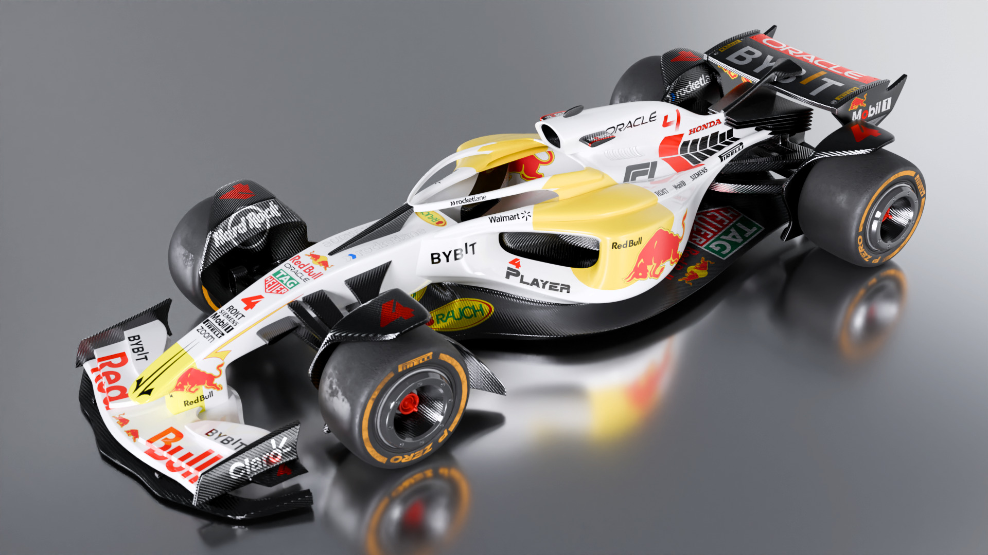Formula 1 Car - White Concept 3D model_1