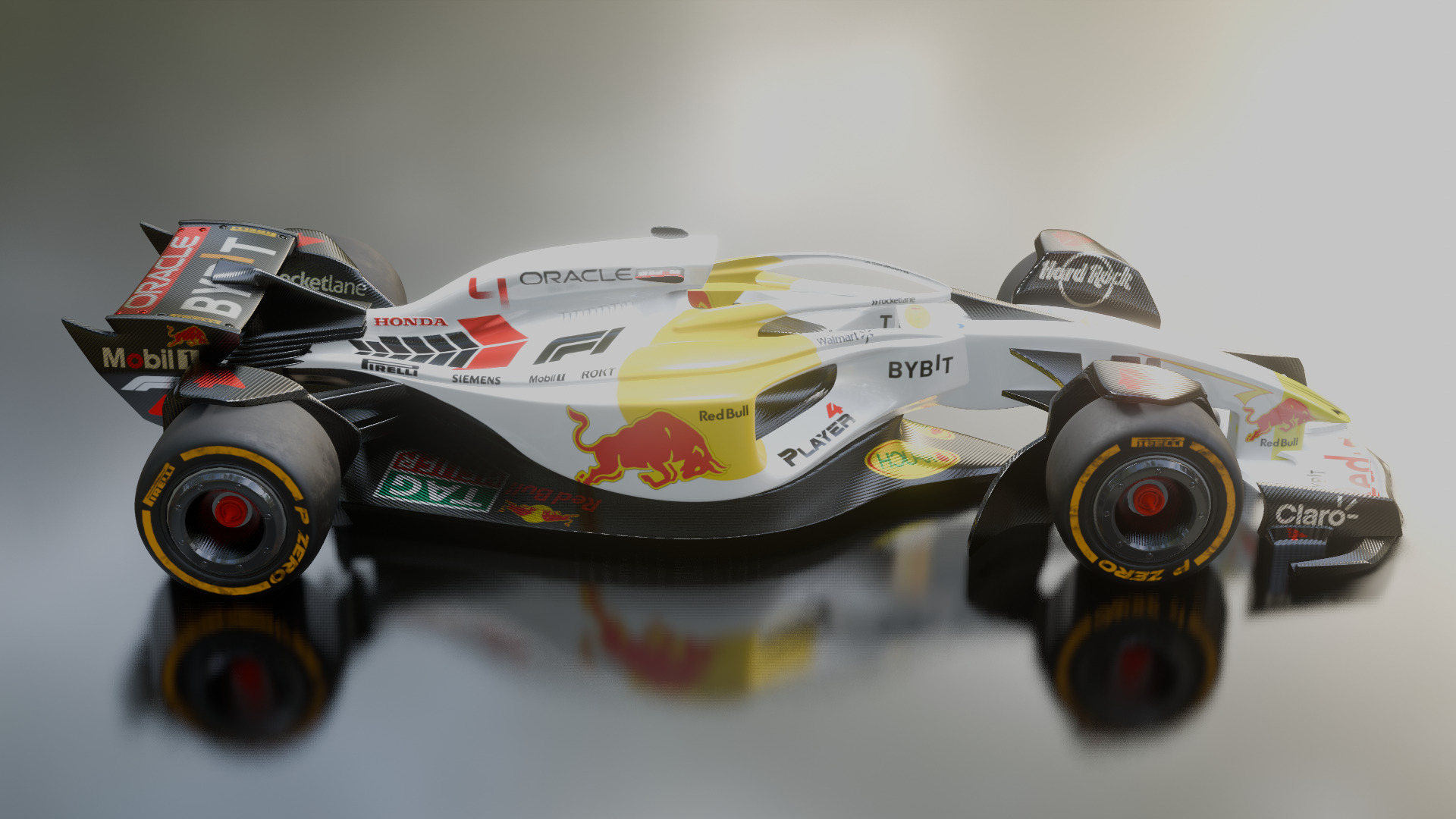 Formula 1 Car - White Concept 3D model_19
