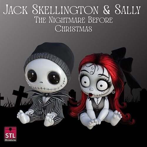Jack Skellington and Sally STL Files for 3D 3D print model