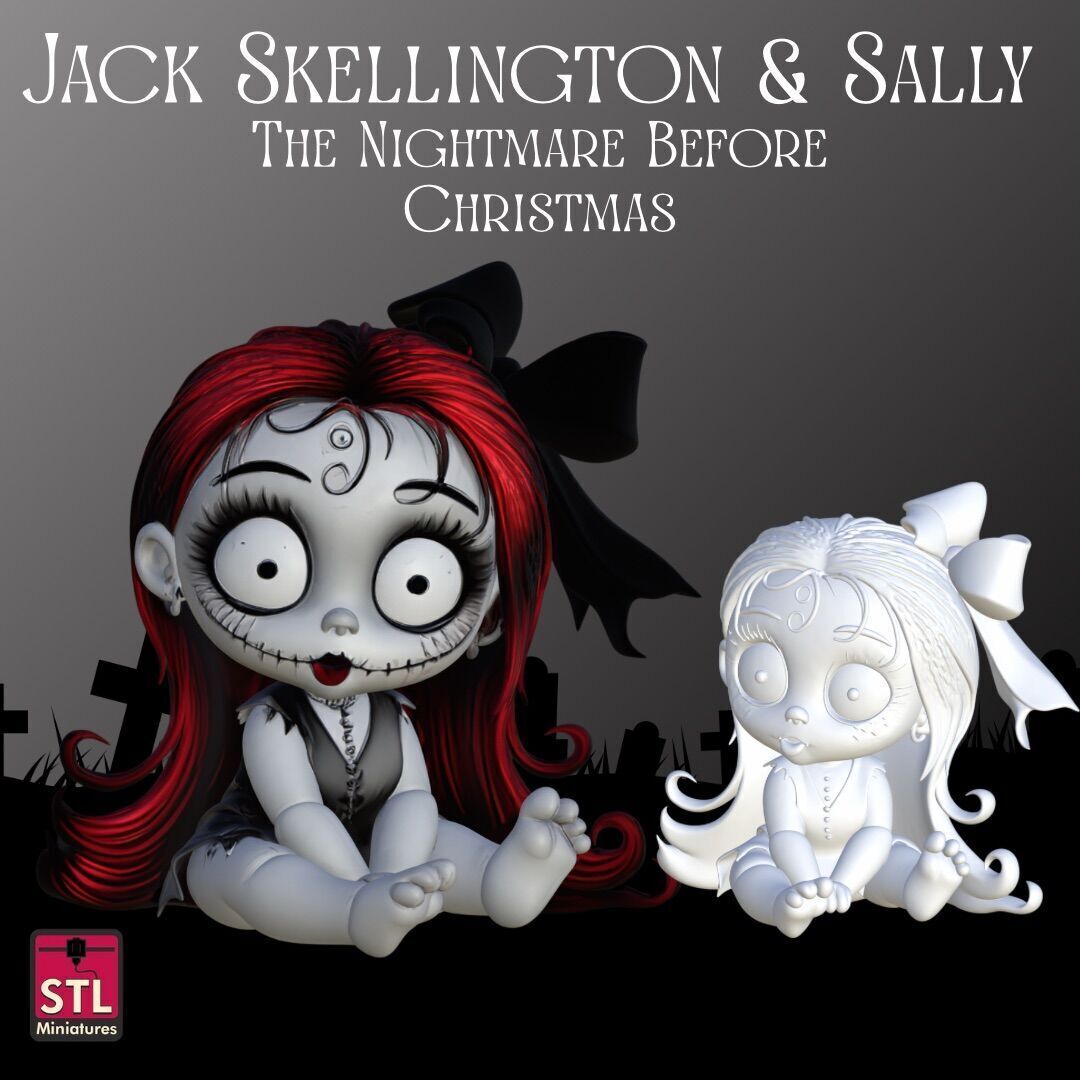 Jack Skellington and Sally STL Files for 3D 3D print model_3
