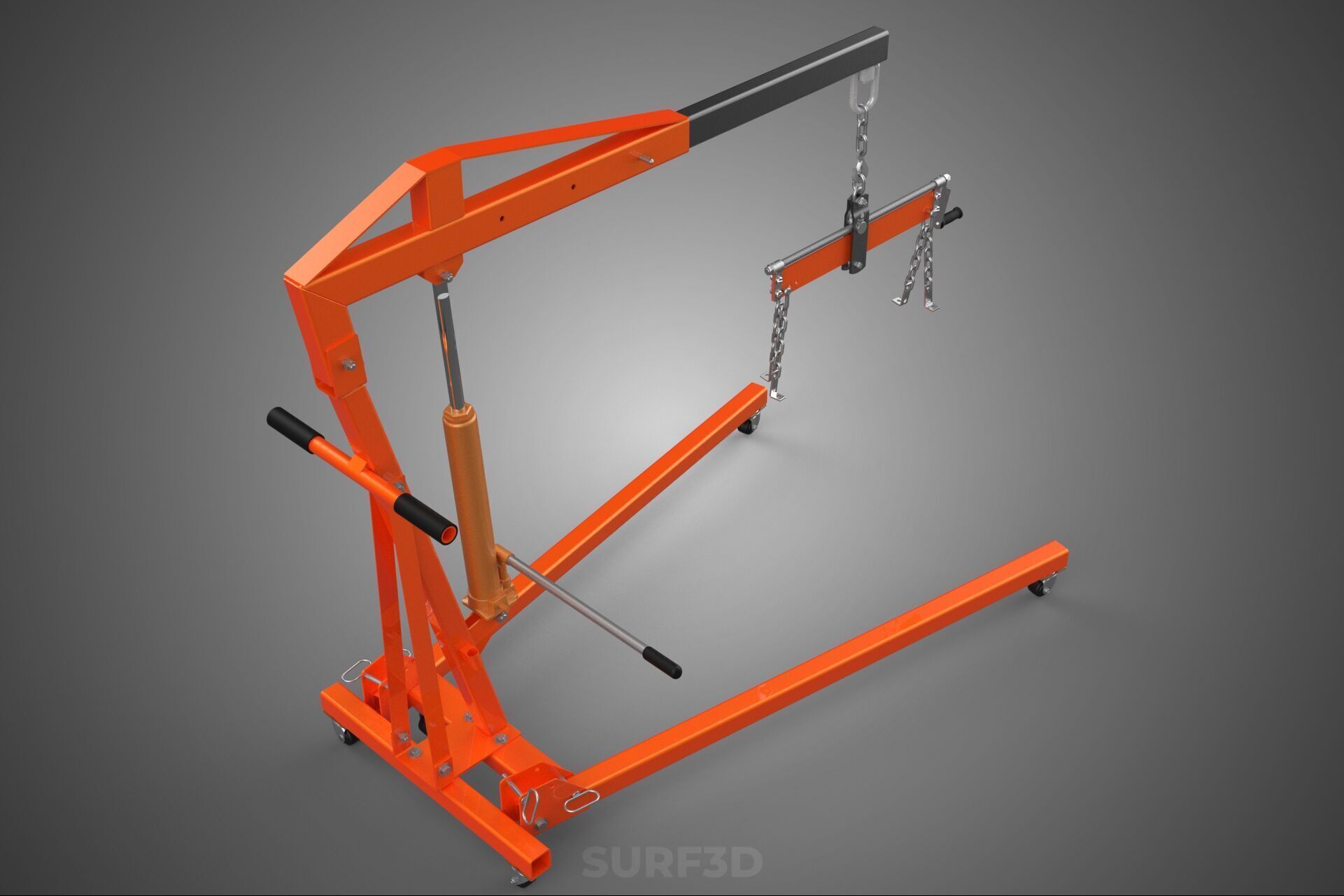 CRANE ENGINE HOIST LIFT WINCH HYDRAULIC LEVELER BALANCER LOAD UP 3D model_8