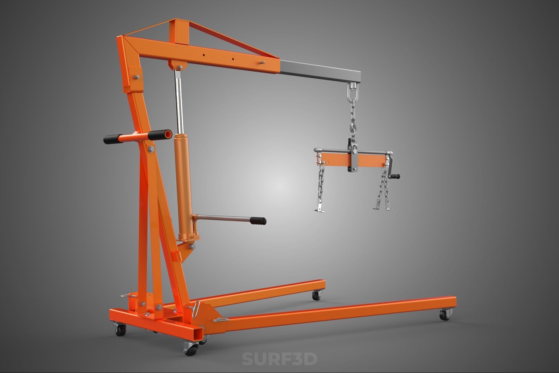 CRANE ENGINE HOIST LIFT WINCH HYDRAULIC LEVELER BALANCER LOAD UP 3D model_13
