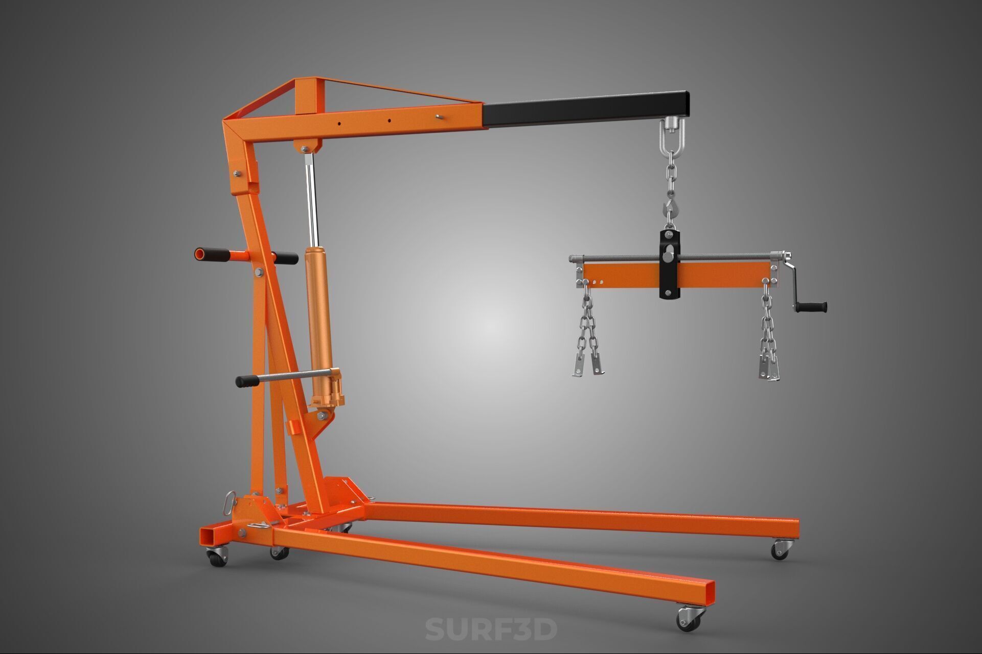 CRANE ENGINE HOIST LIFT WINCH HYDRAULIC LEVELER BALANCER LOAD UP 3D model_14