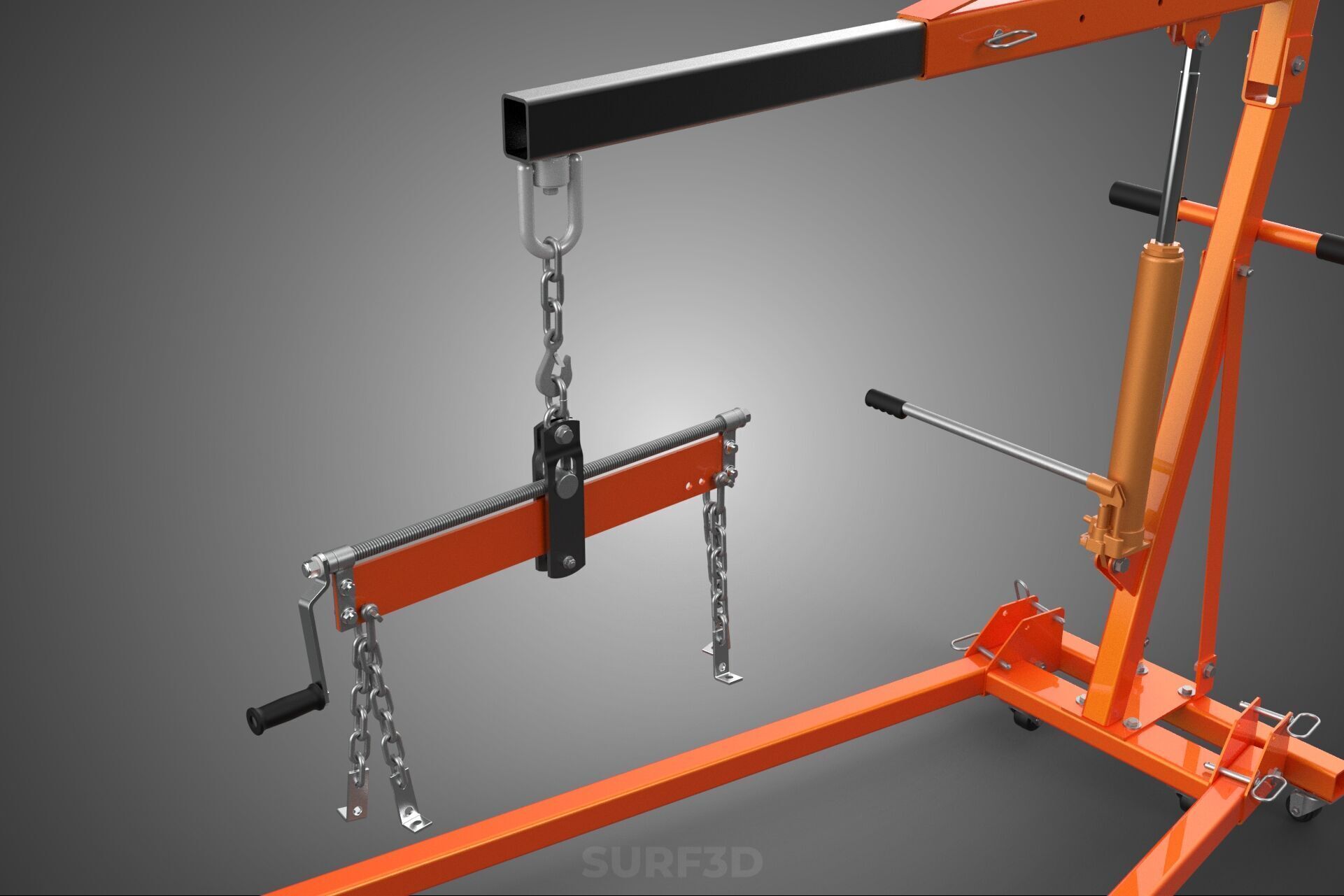CRANE ENGINE HOIST LIFT WINCH HYDRAULIC LEVELER BALANCER LOAD UP 3D model_21