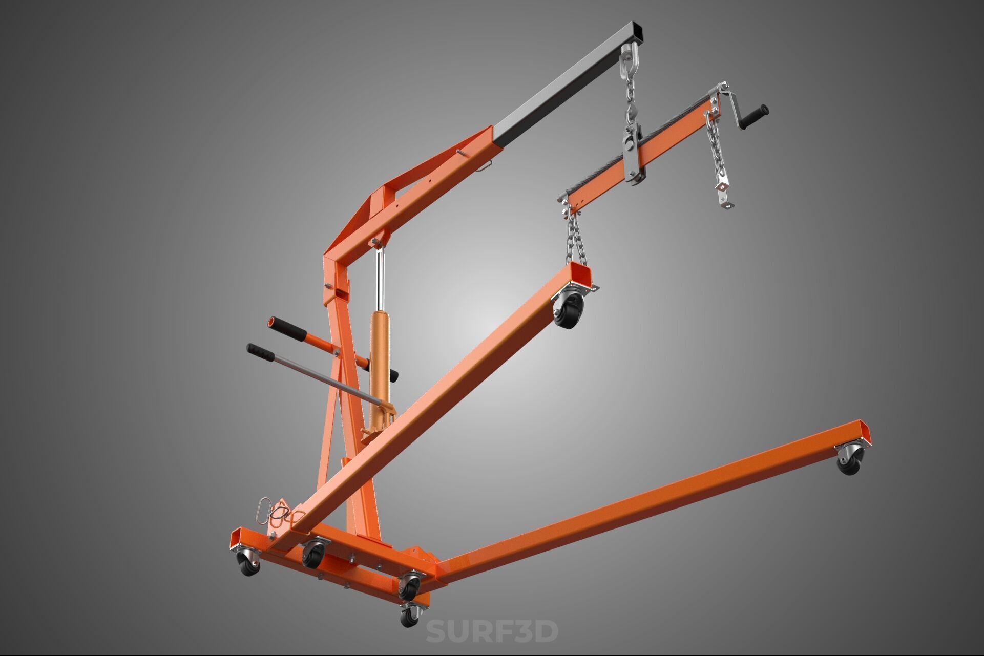 CRANE ENGINE HOIST LIFT WINCH HYDRAULIC LEVELER BALANCER LOAD UP 3D model_18