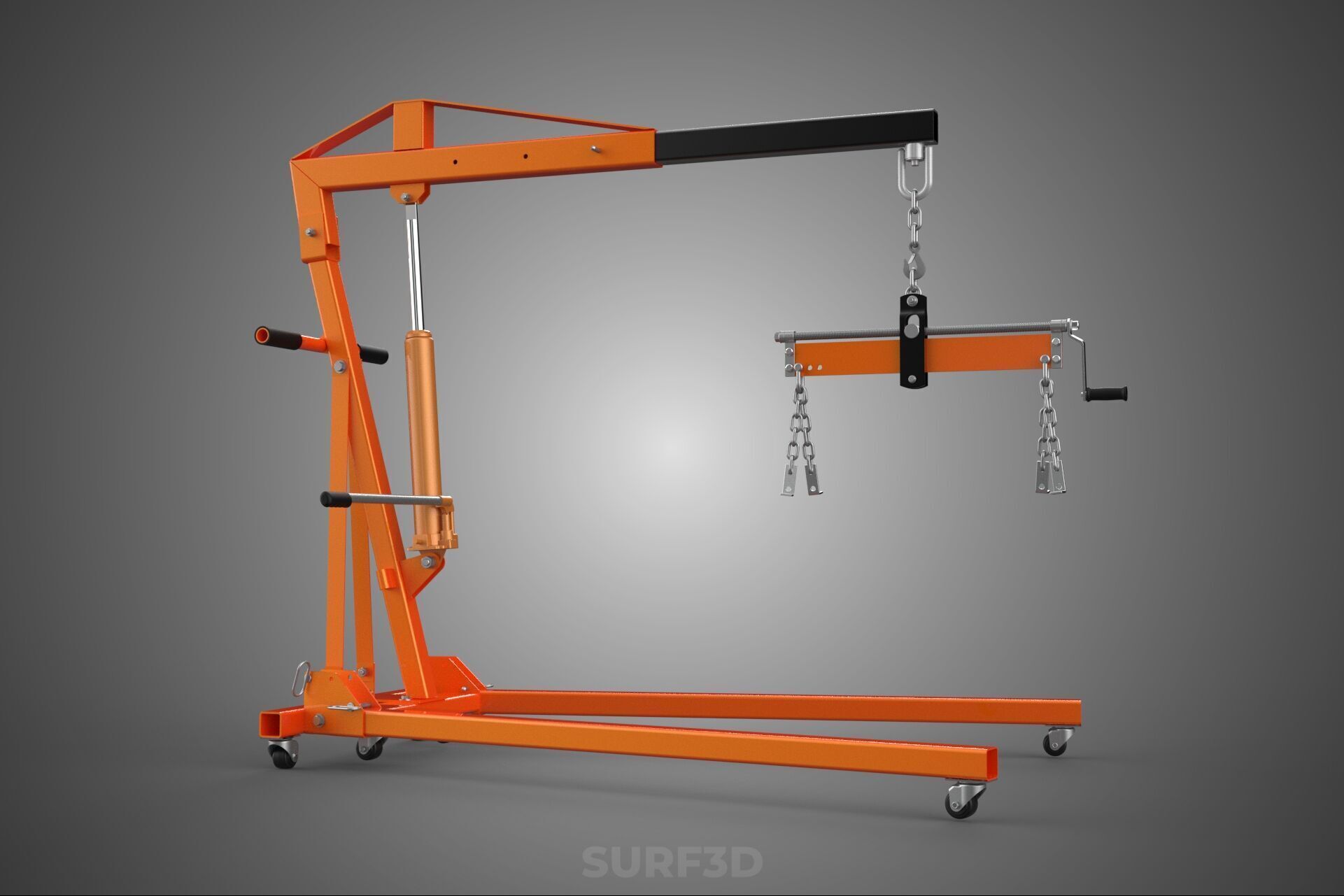 CRANE ENGINE HOIST LIFT WINCH HYDRAULIC LEVELER BALANCER LOAD UP 3D model_22