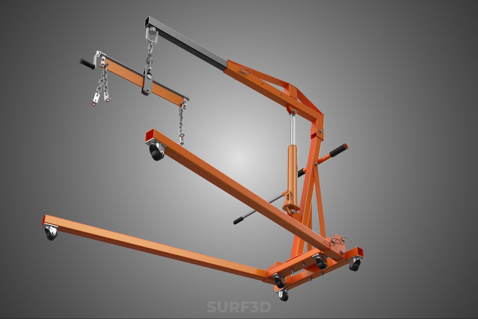 CRANE ENGINE HOIST LIFT WINCH HYDRAULIC LEVELER BALANCER LOAD UP 3D model_19