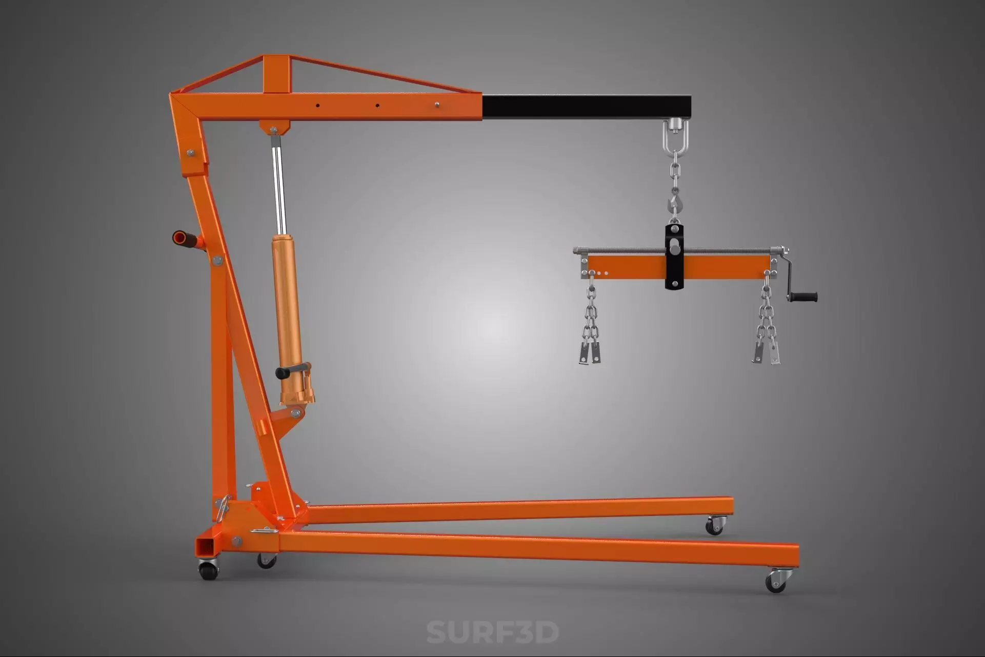CRANE ENGINE HOIST LIFT WINCH HYDRAULIC LEVELER BALANCER LOAD UP 3D model_0