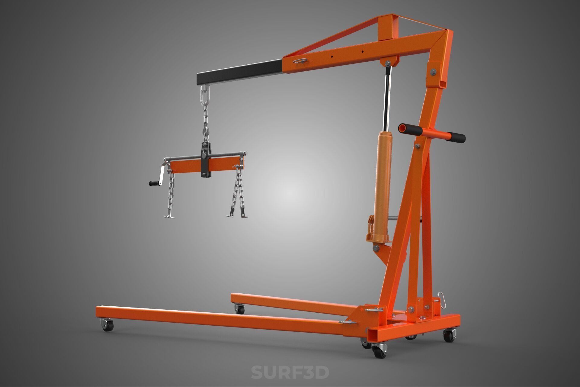 CRANE ENGINE HOIST LIFT WINCH HYDRAULIC LEVELER BALANCER LOAD UP 3D model_16