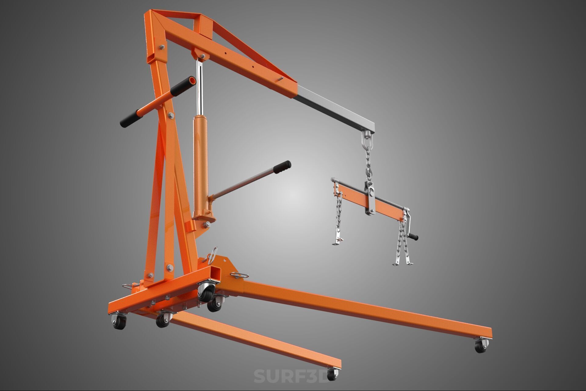 CRANE ENGINE HOIST LIFT WINCH HYDRAULIC LEVELER BALANCER LOAD UP 3D model_17