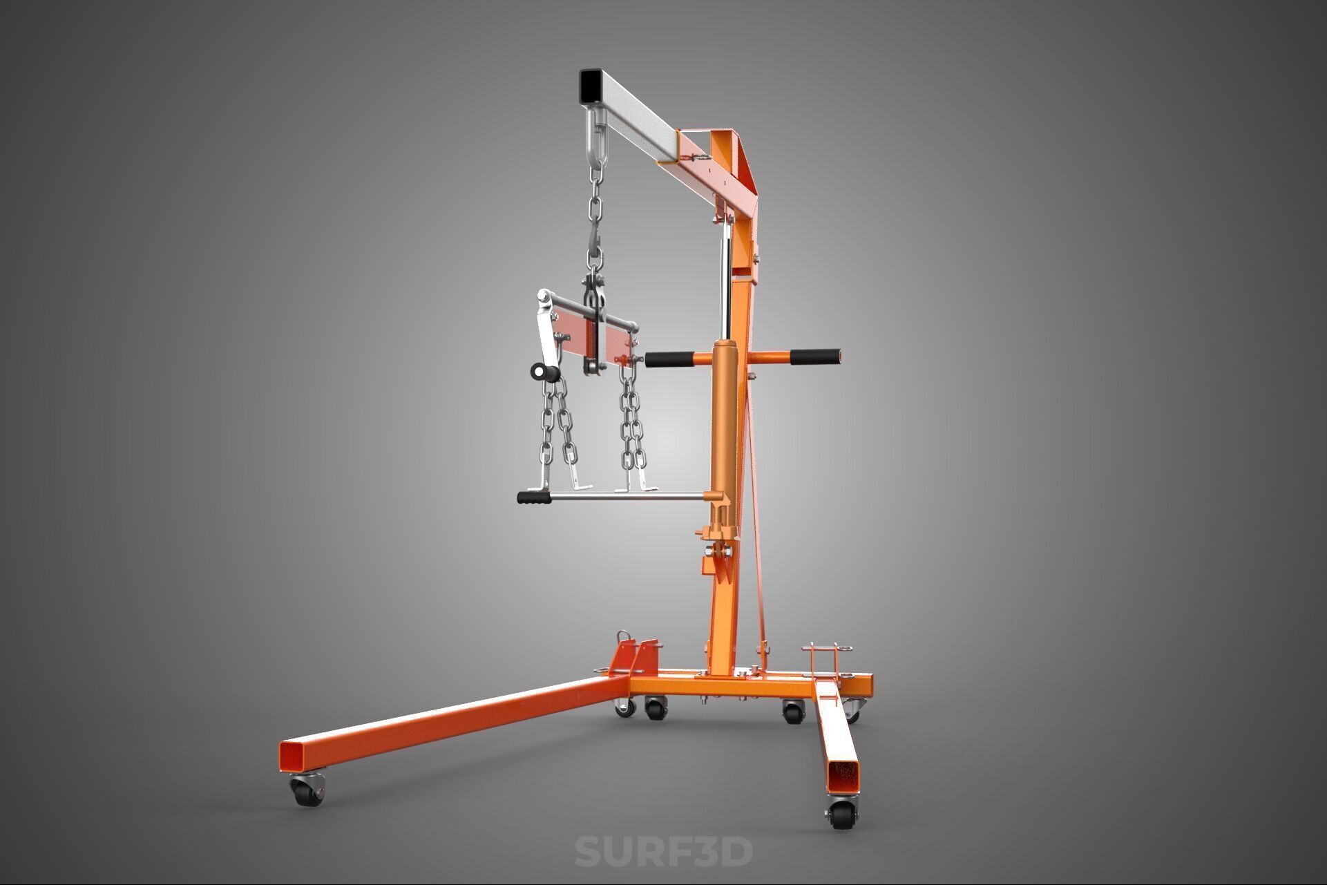 CRANE ENGINE HOIST LIFT WINCH HYDRAULIC LEVELER BALANCER LOAD UP 3D model_2