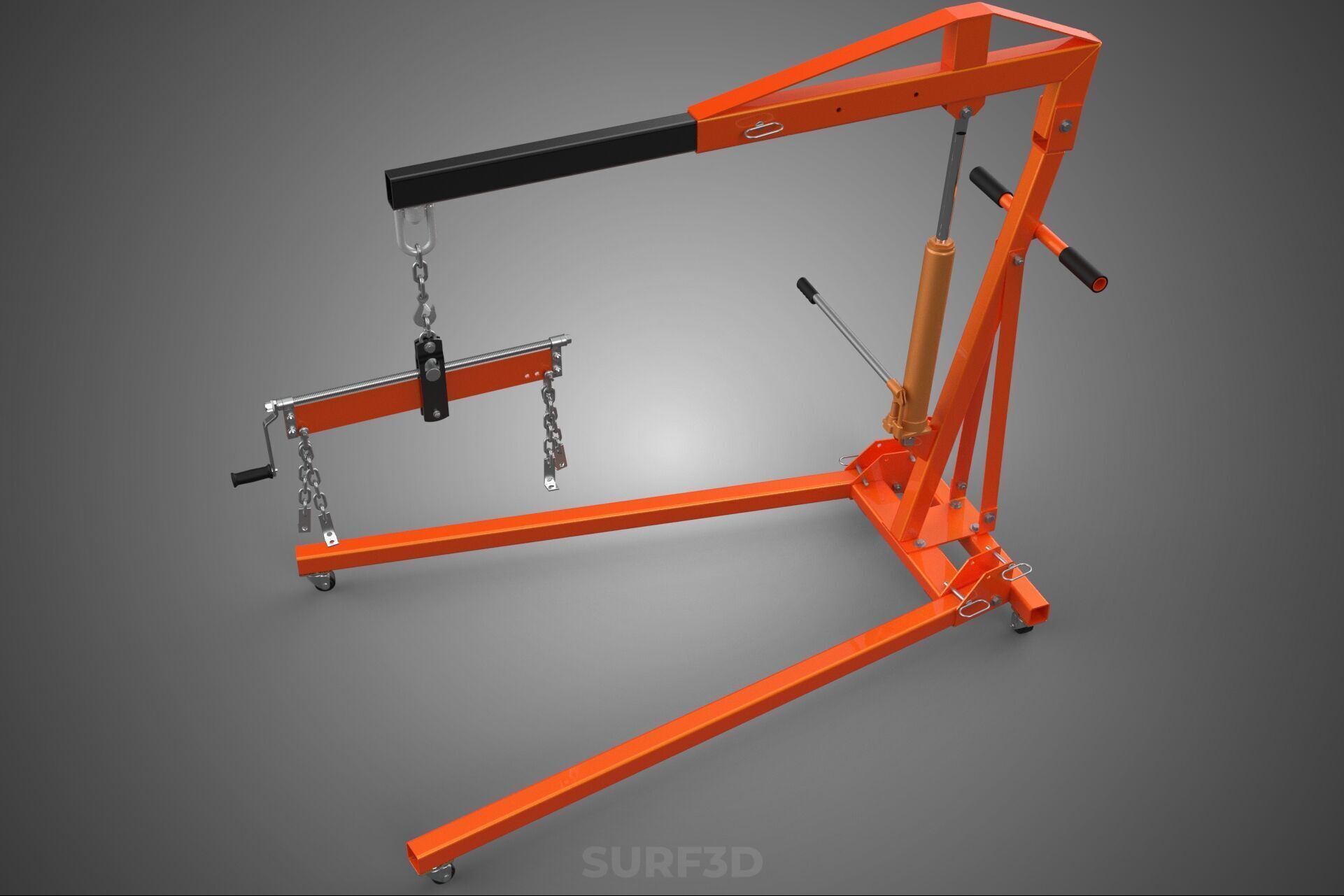 CRANE ENGINE HOIST LIFT WINCH HYDRAULIC LEVELER BALANCER LOAD UP 3D model_10