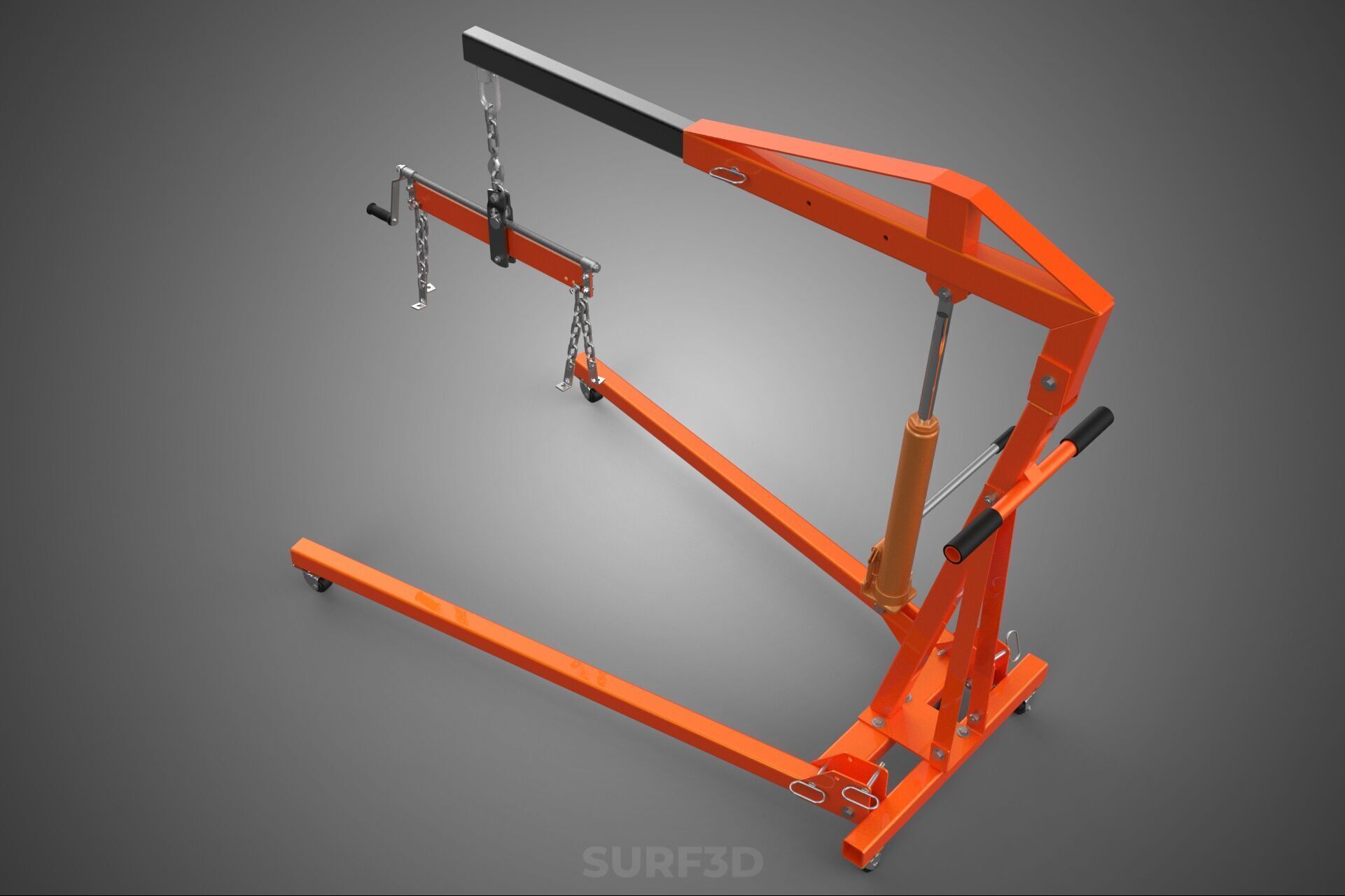 CRANE ENGINE HOIST LIFT WINCH HYDRAULIC LEVELER BALANCER LOAD UP 3D model_12