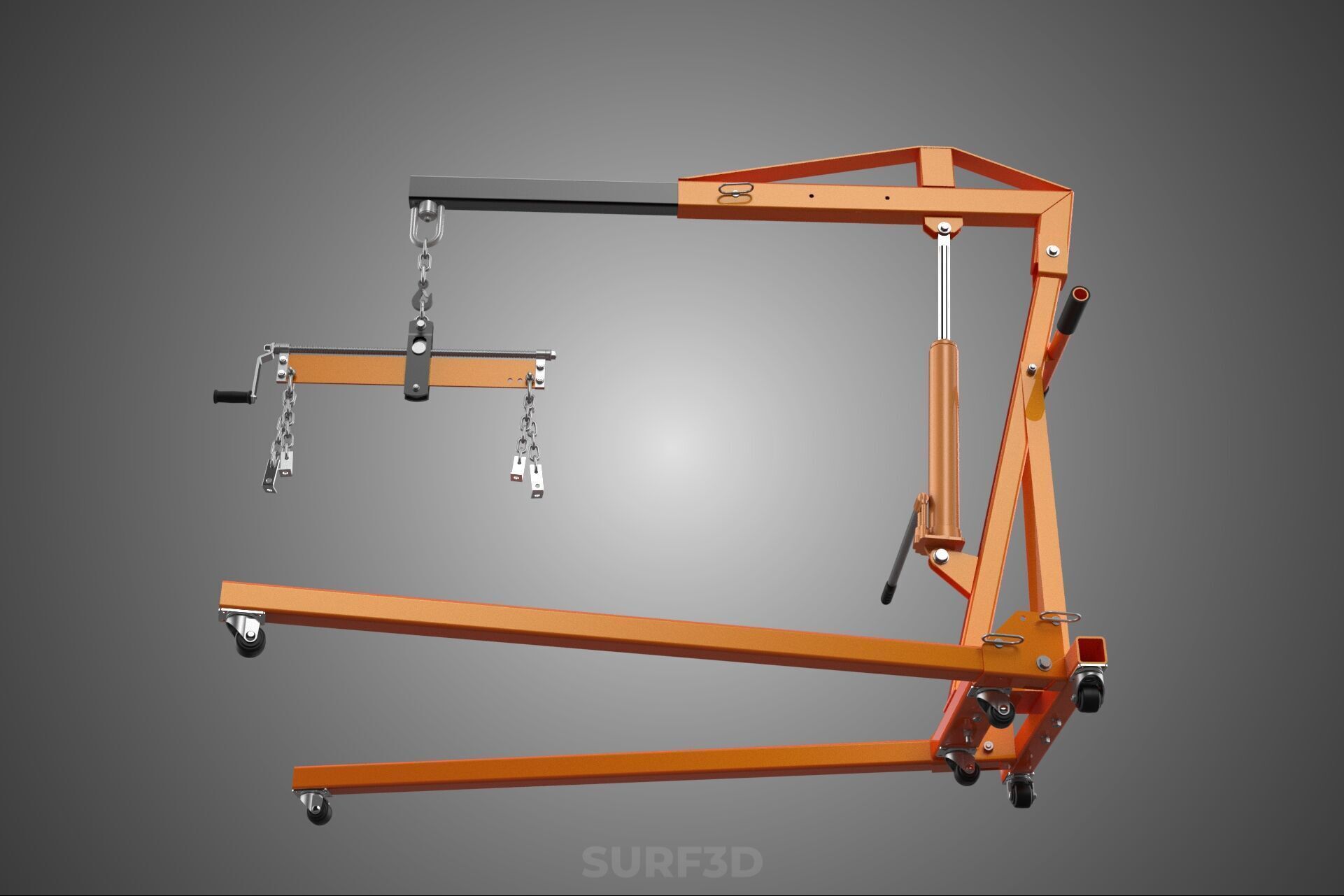 CRANE ENGINE HOIST LIFT WINCH HYDRAULIC LEVELER BALANCER LOAD UP 3D model_27