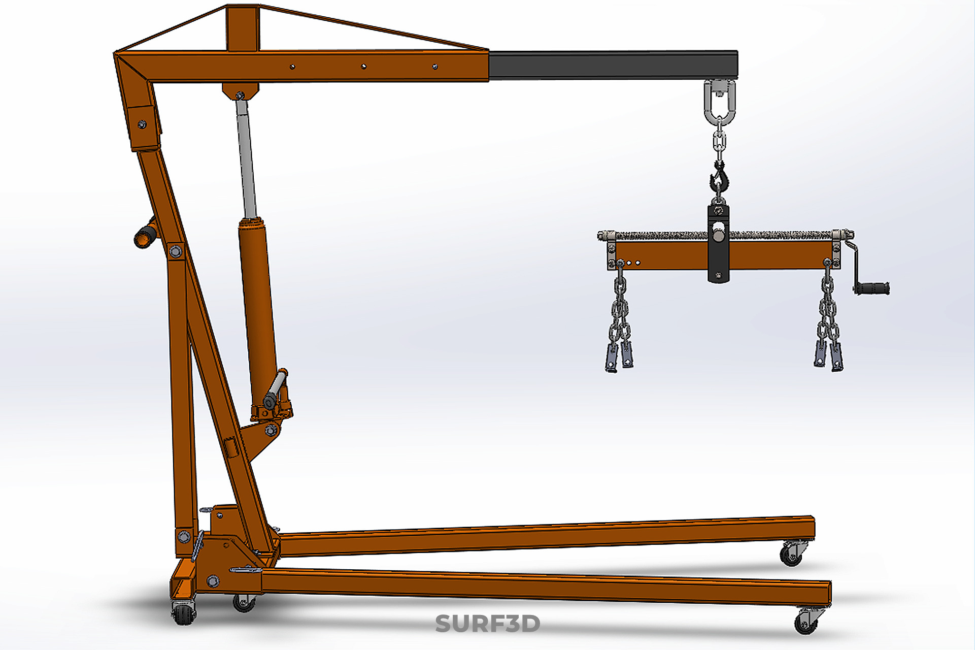 CRANE ENGINE HOIST LIFT WINCH HYDRAULIC LEVELER BALANCER LOAD UP 3D model_33