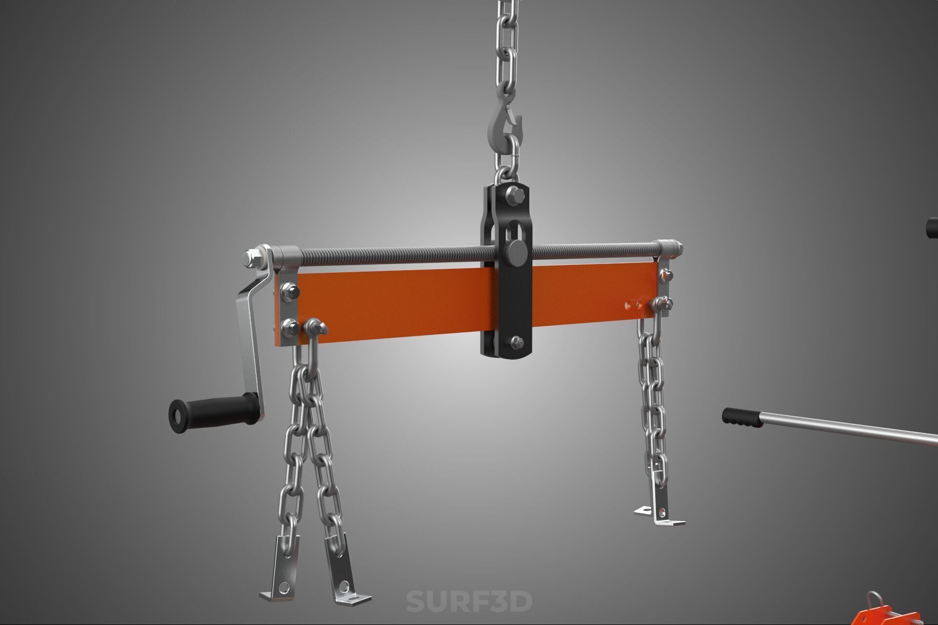 CRANE ENGINE HOIST LIFT WINCH HYDRAULIC LEVELER BALANCER LOAD UP 3D model_23