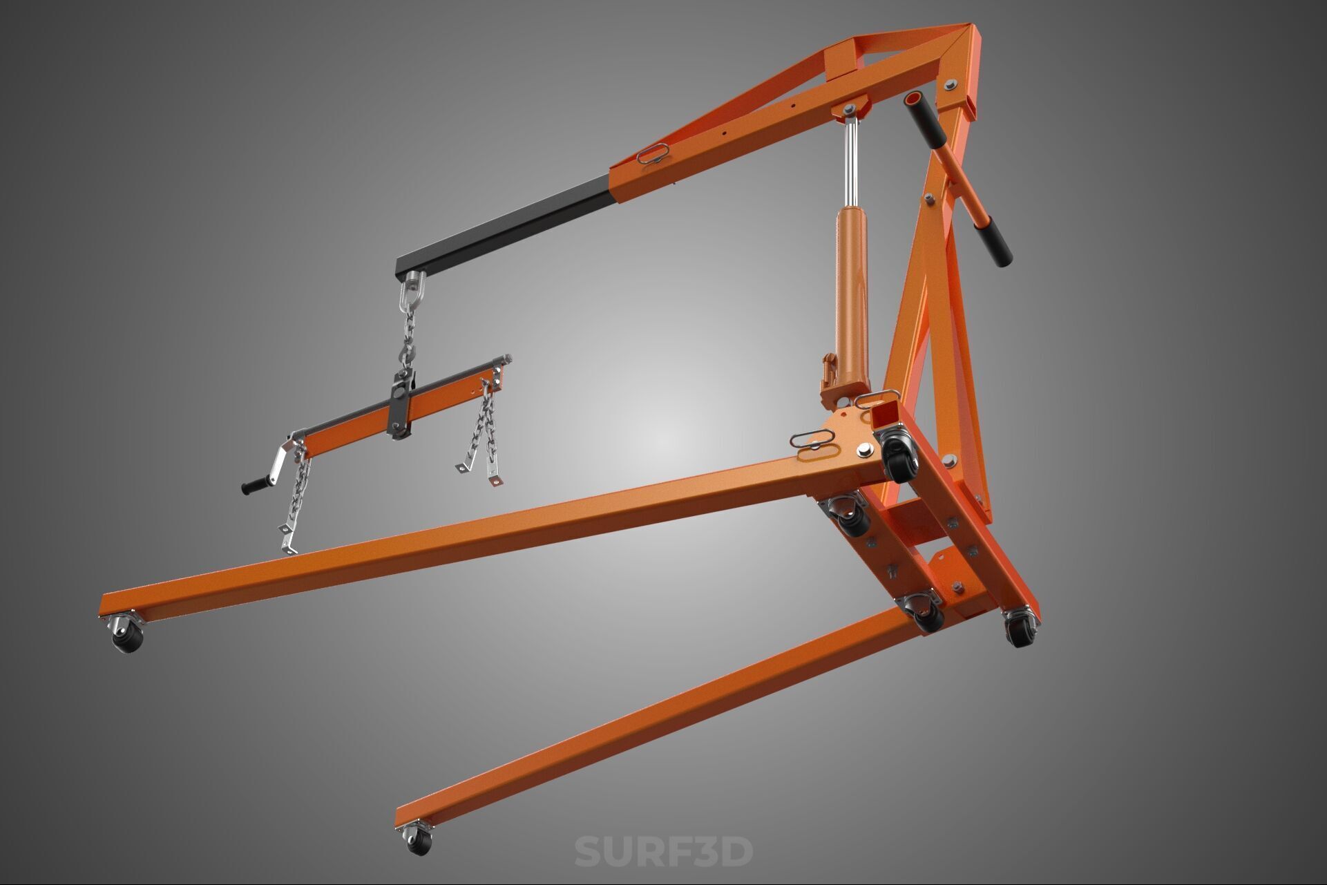 CRANE ENGINE HOIST LIFT WINCH HYDRAULIC LEVELER BALANCER LOAD UP 3D model_20