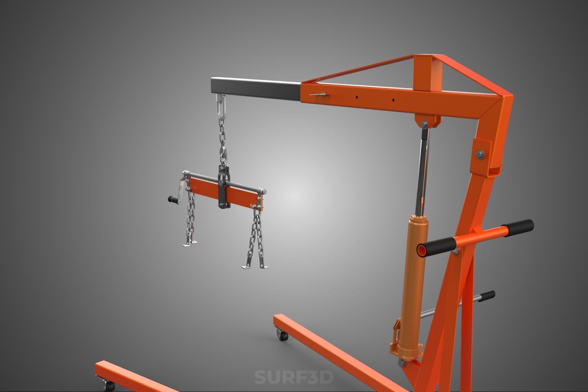 CRANE ENGINE HOIST LIFT WINCH HYDRAULIC LEVELER BALANCER LOAD UP 3D model_24