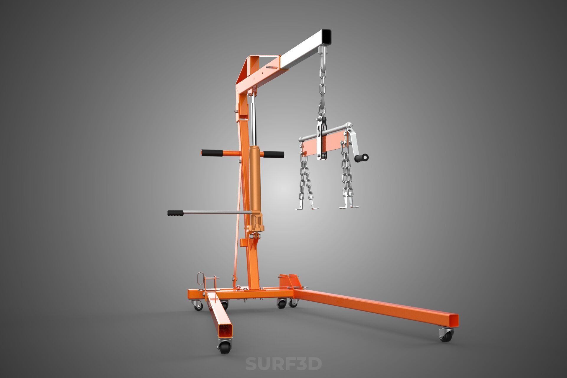 CRANE ENGINE HOIST LIFT WINCH HYDRAULIC LEVELER BALANCER LOAD UP 3D model_3