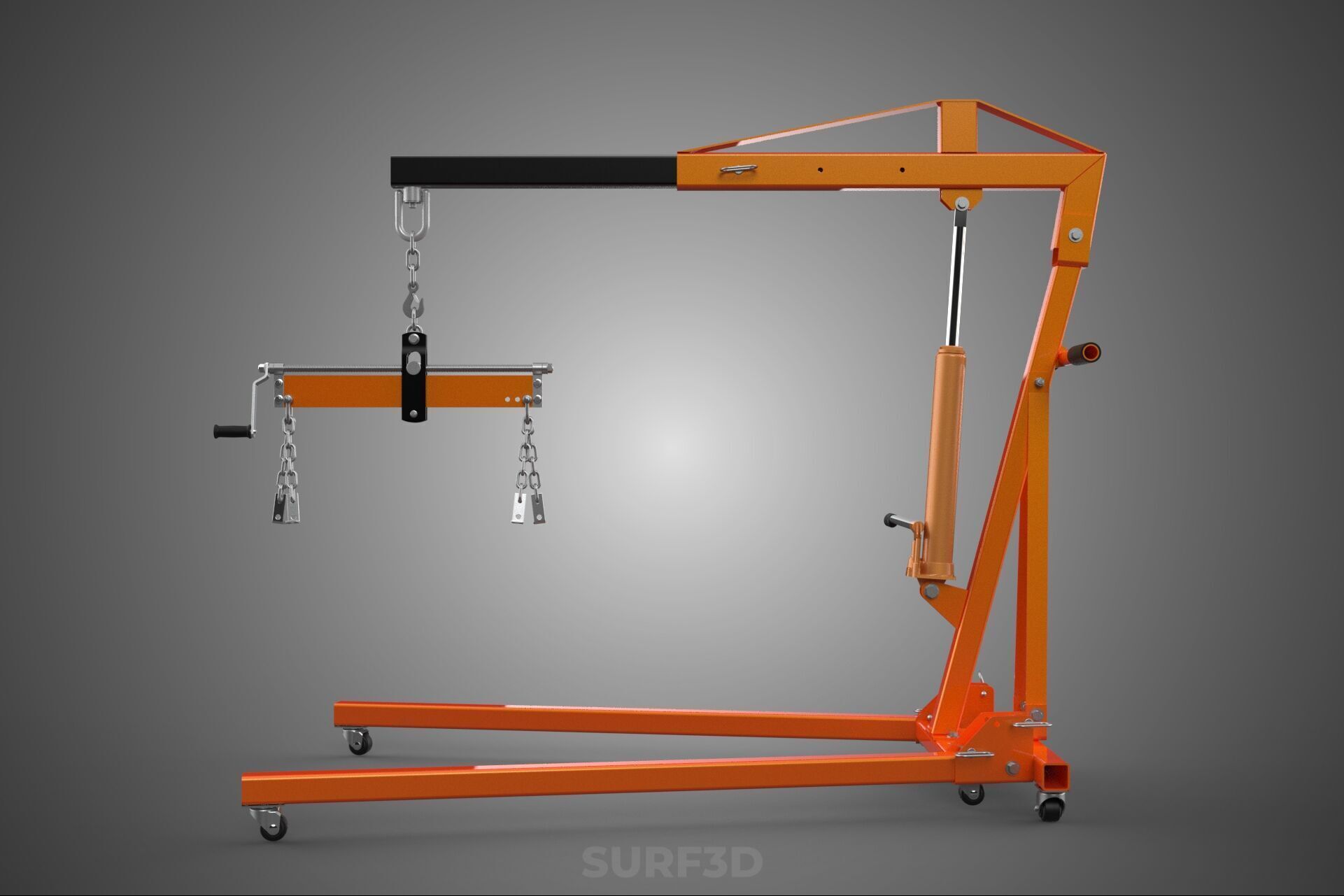 CRANE ENGINE HOIST LIFT WINCH HYDRAULIC LEVELER BALANCER LOAD UP 3D model_25