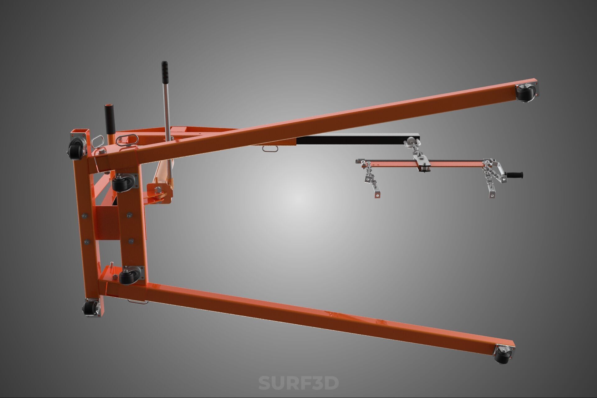 CRANE ENGINE HOIST LIFT WINCH HYDRAULIC LEVELER BALANCER LOAD UP 3D model_7