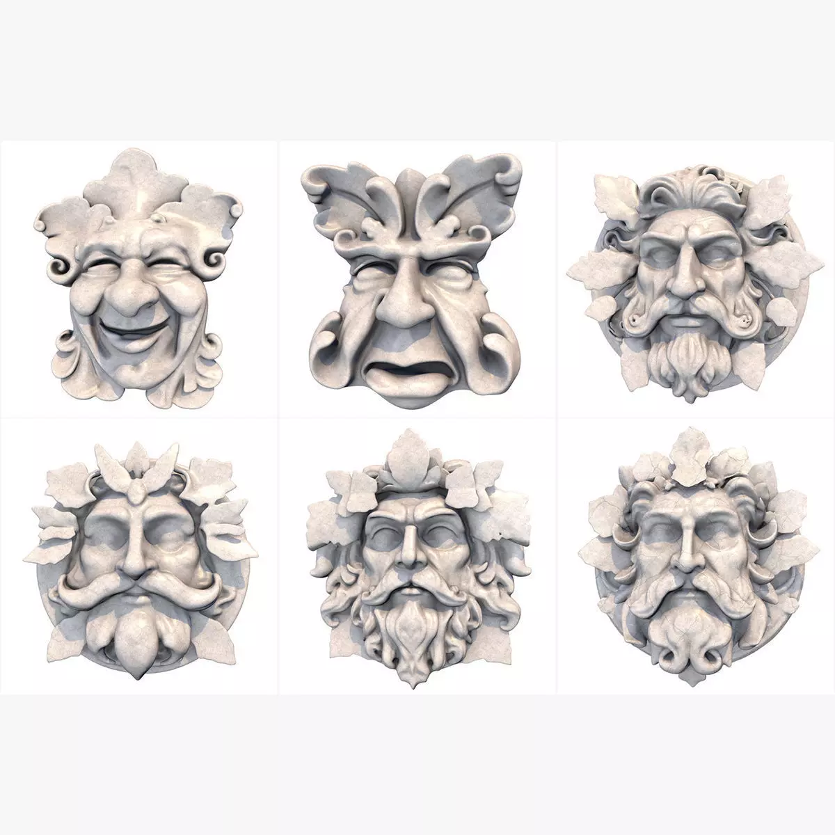 Green Man - 6 Models 3D Model Collection_0