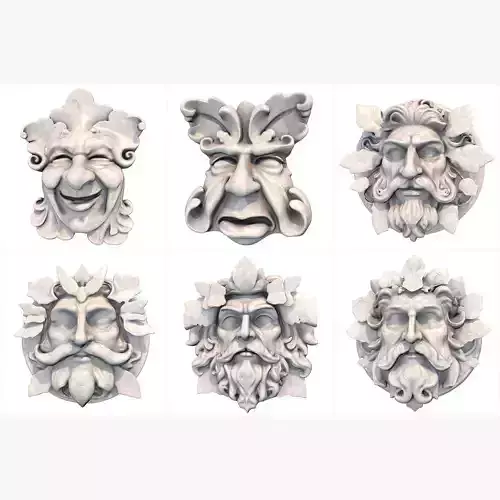 Green Man - 6 Models 3D Model Collection