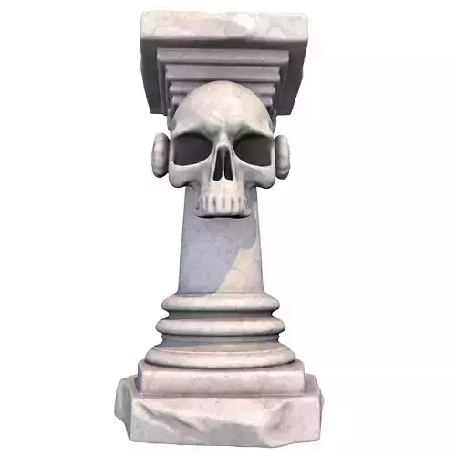 Temple Stone Skull Pillar 6 3D print model