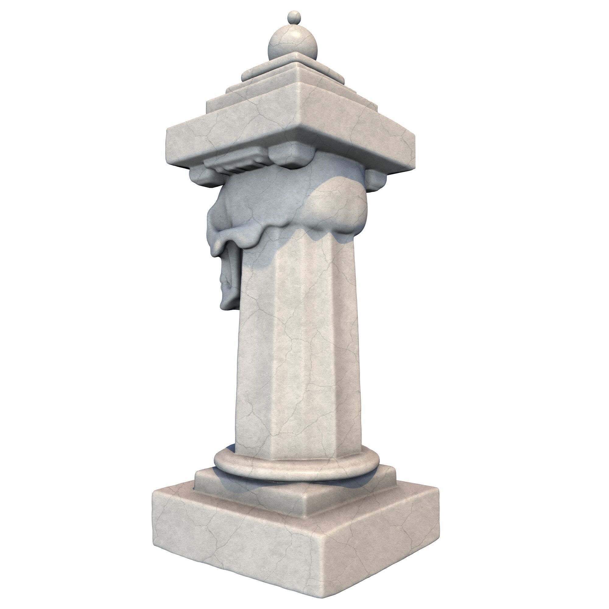 Temple Stone Skull Pillar 4 3D print model_3