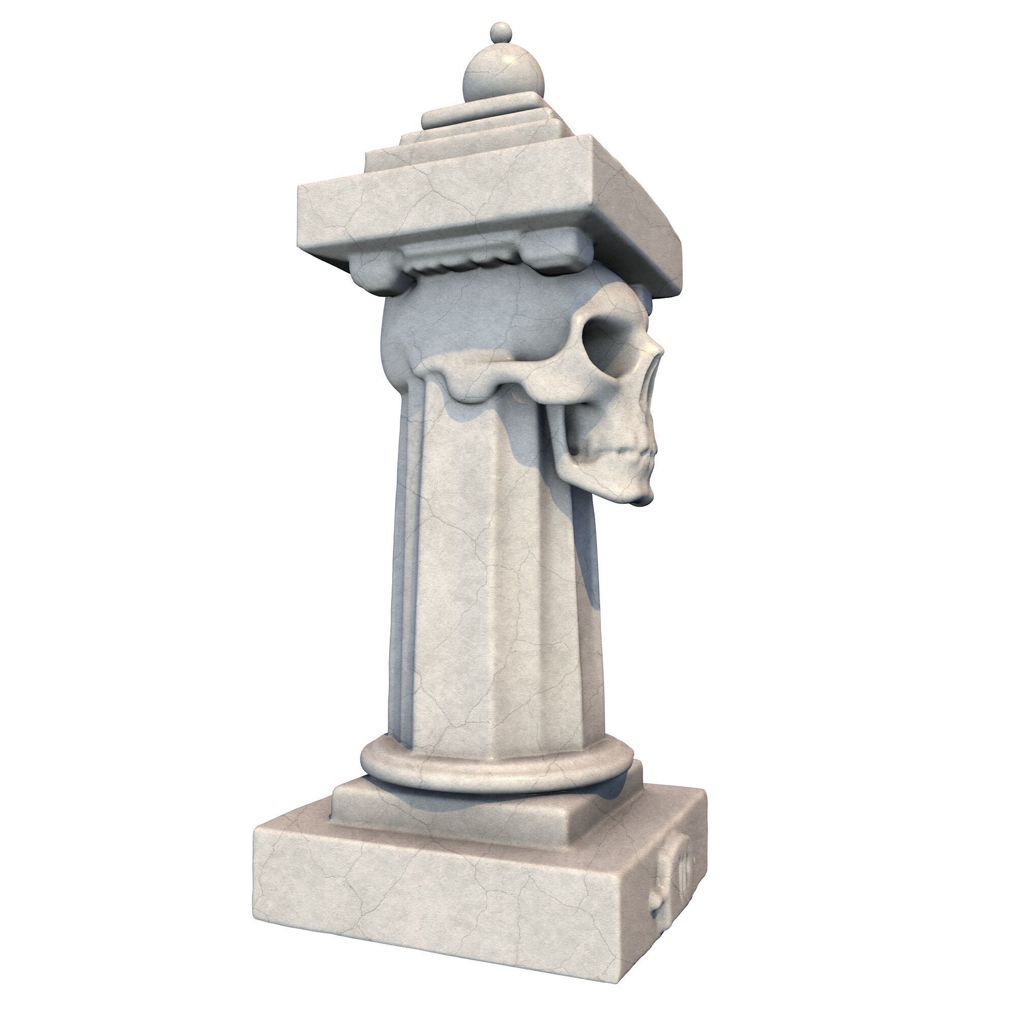 Temple Stone Skull Pillar 4 3D print model_6