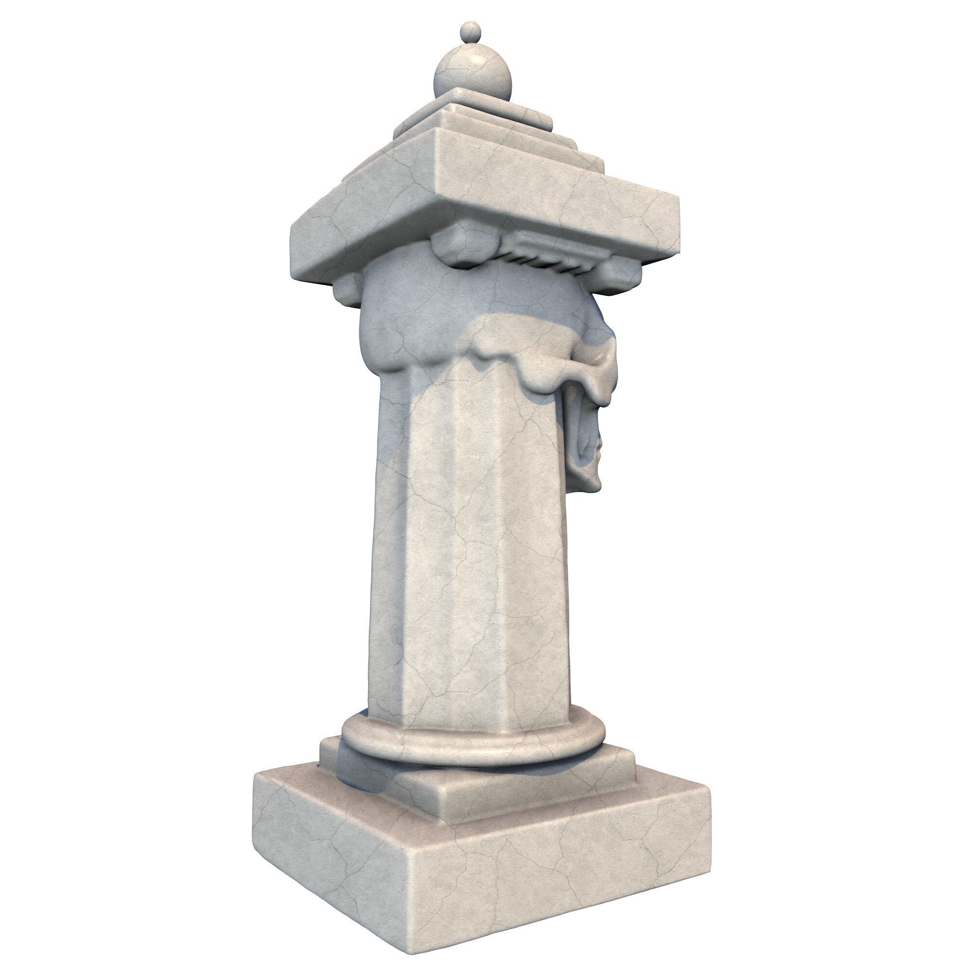 Temple Stone Skull Pillar 4 3D print model_5