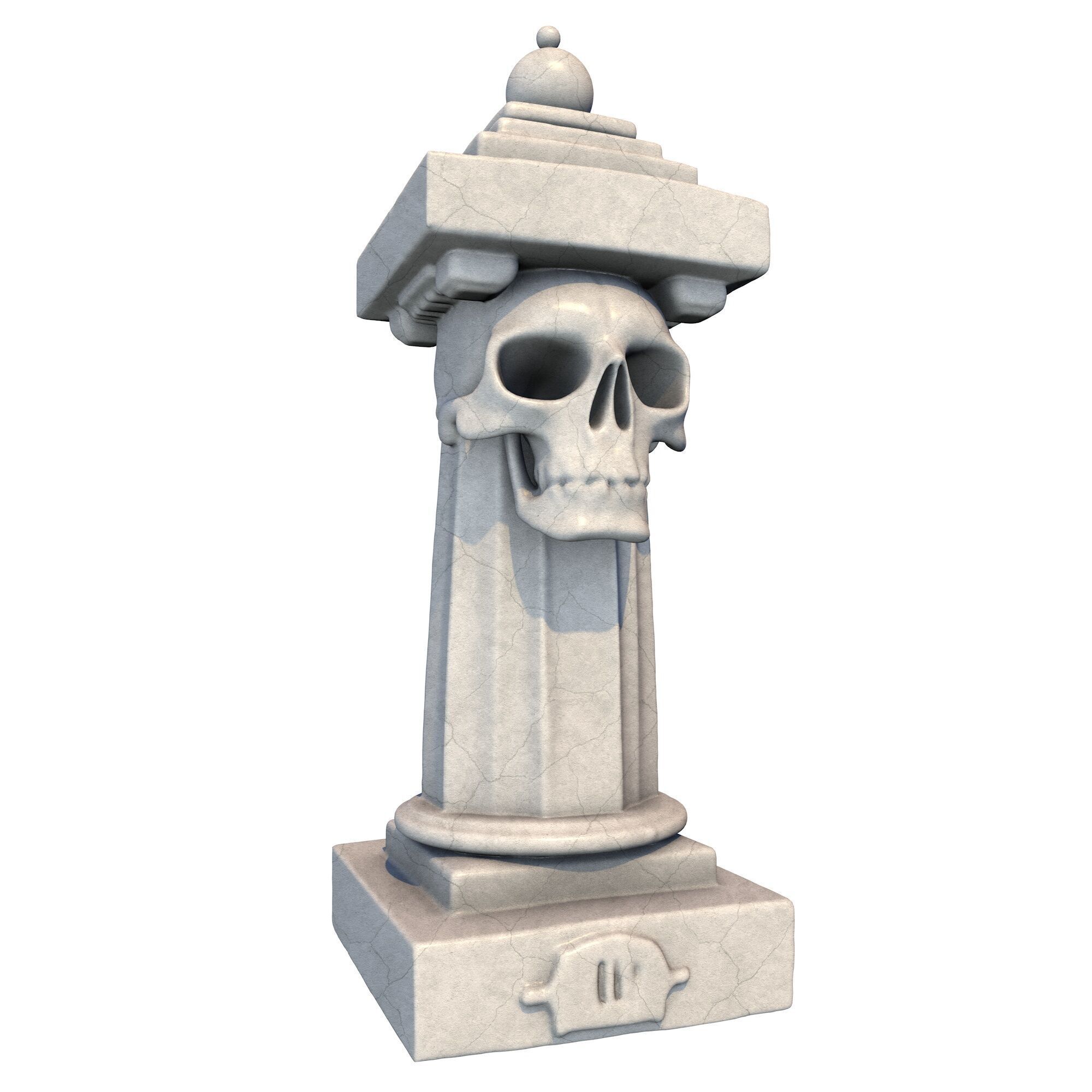 Temple Stone Skull Pillar 4 3D print model_7
