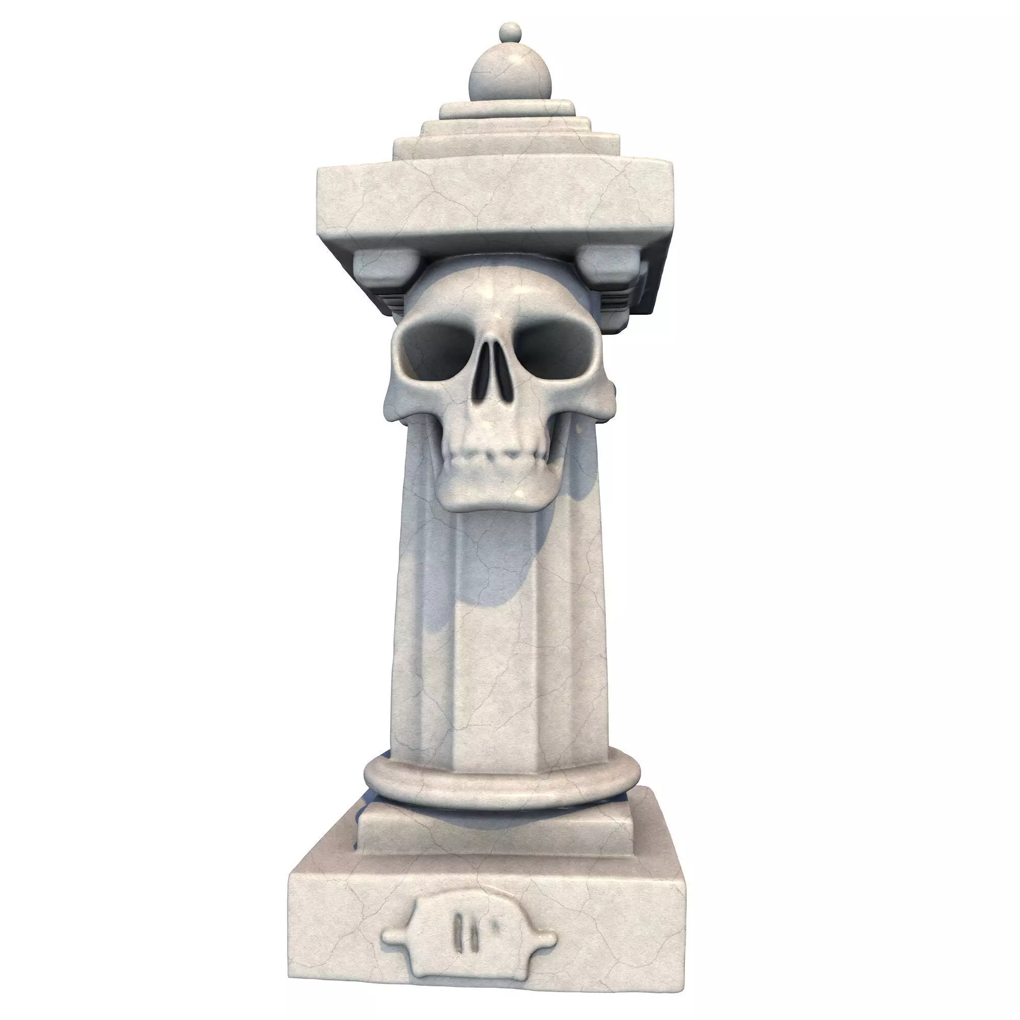 Temple Stone Skull Pillar 4 3D print model_0