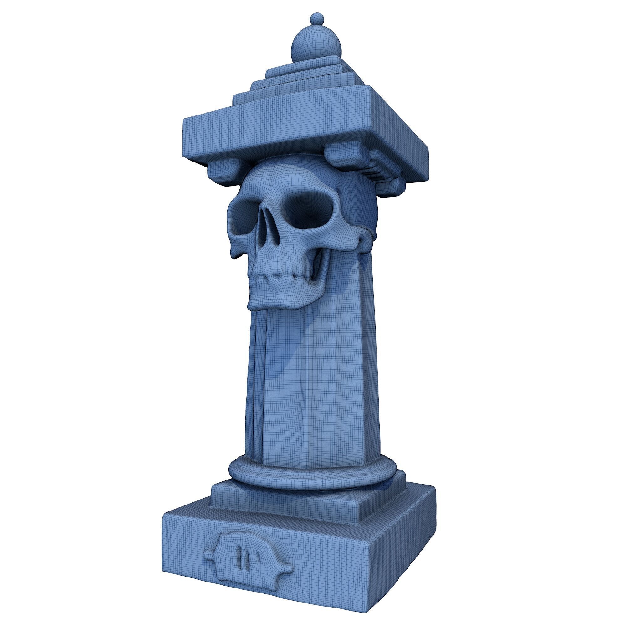 Temple Stone Skull Pillar 4 3D print model_8