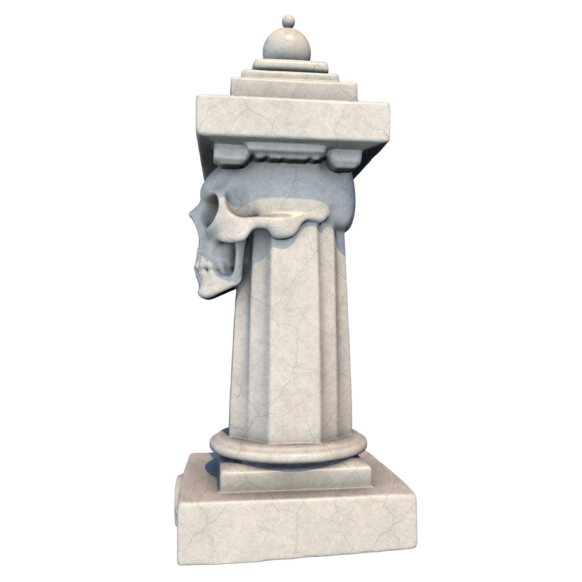 Temple Stone Skull Pillar 4 3D print model_2