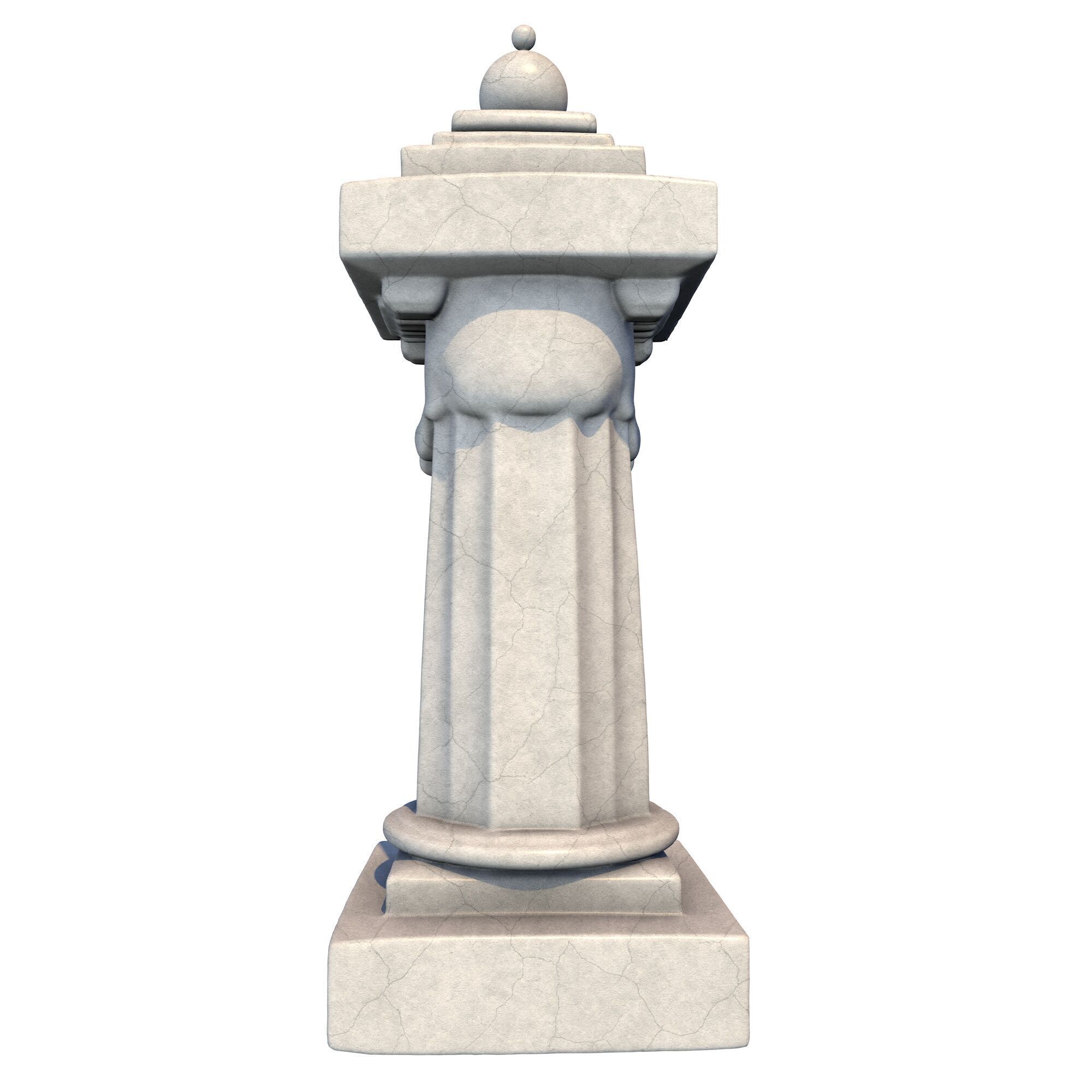 Temple Stone Skull Pillar 4 3D print model_4