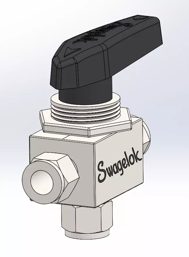Swagelok SS 45XS8 Series 3Way Ball Valve Free 3D model