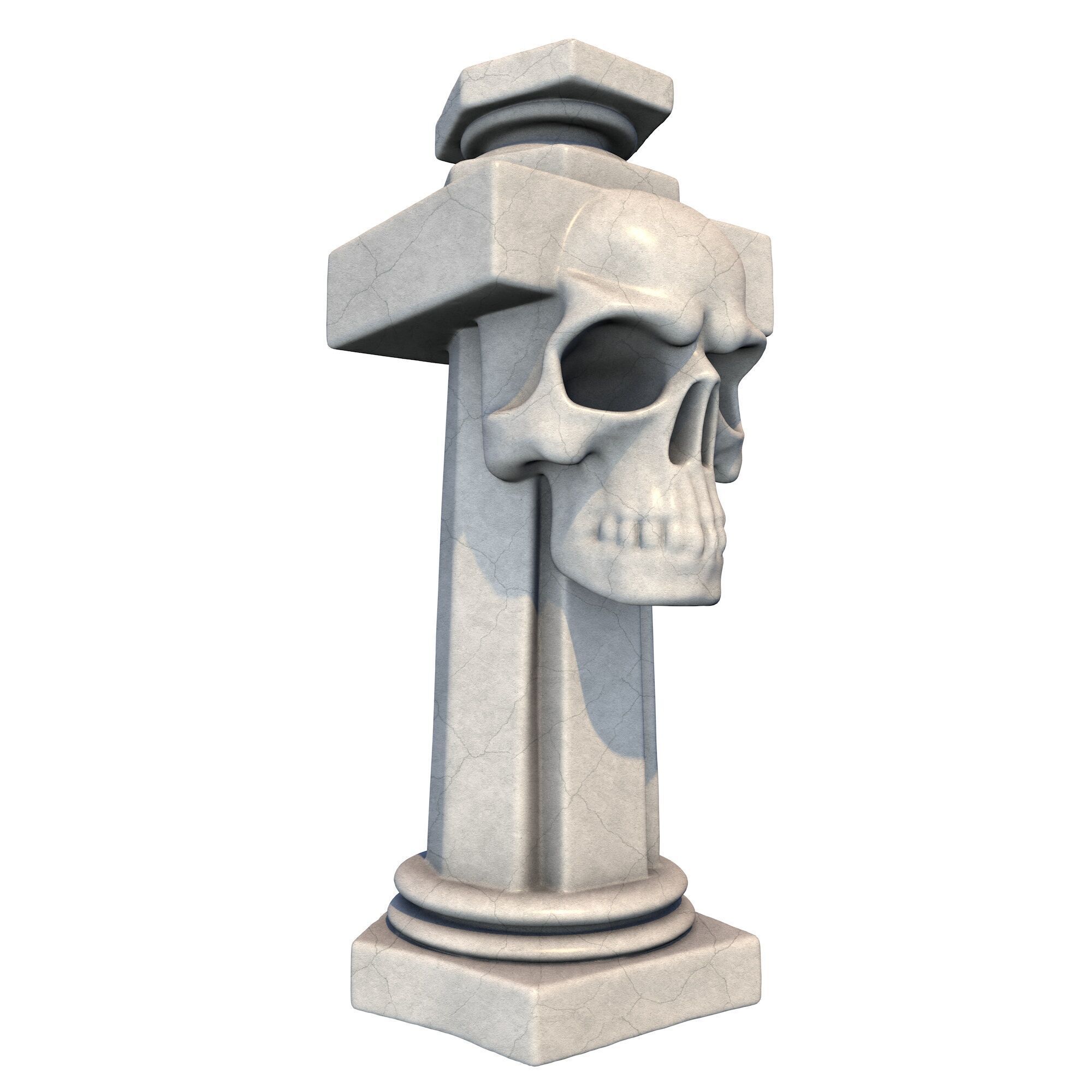 Temple Stone Skull Pillar 3 3D print model_6