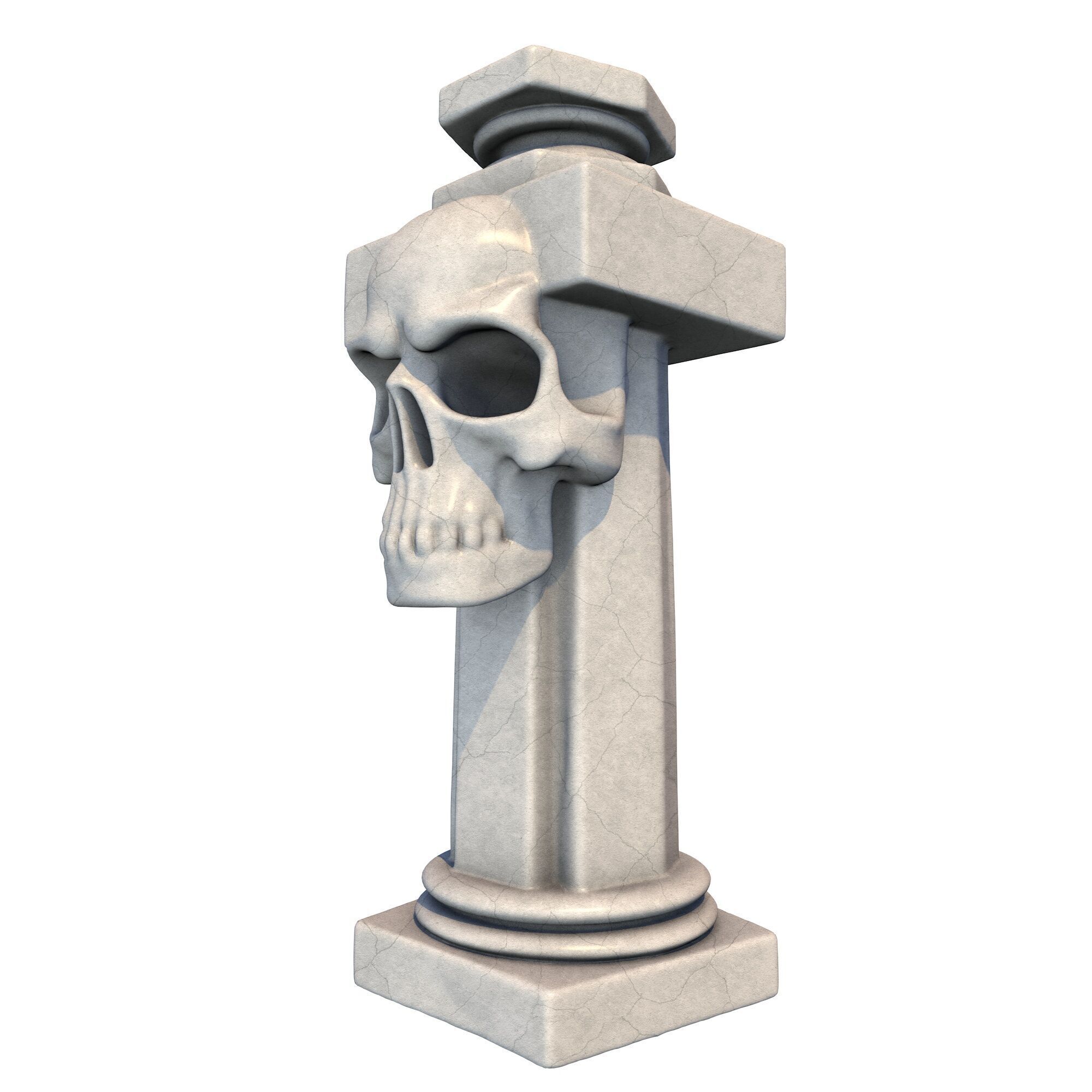 Temple Stone Skull Pillar 3 3D print model_1