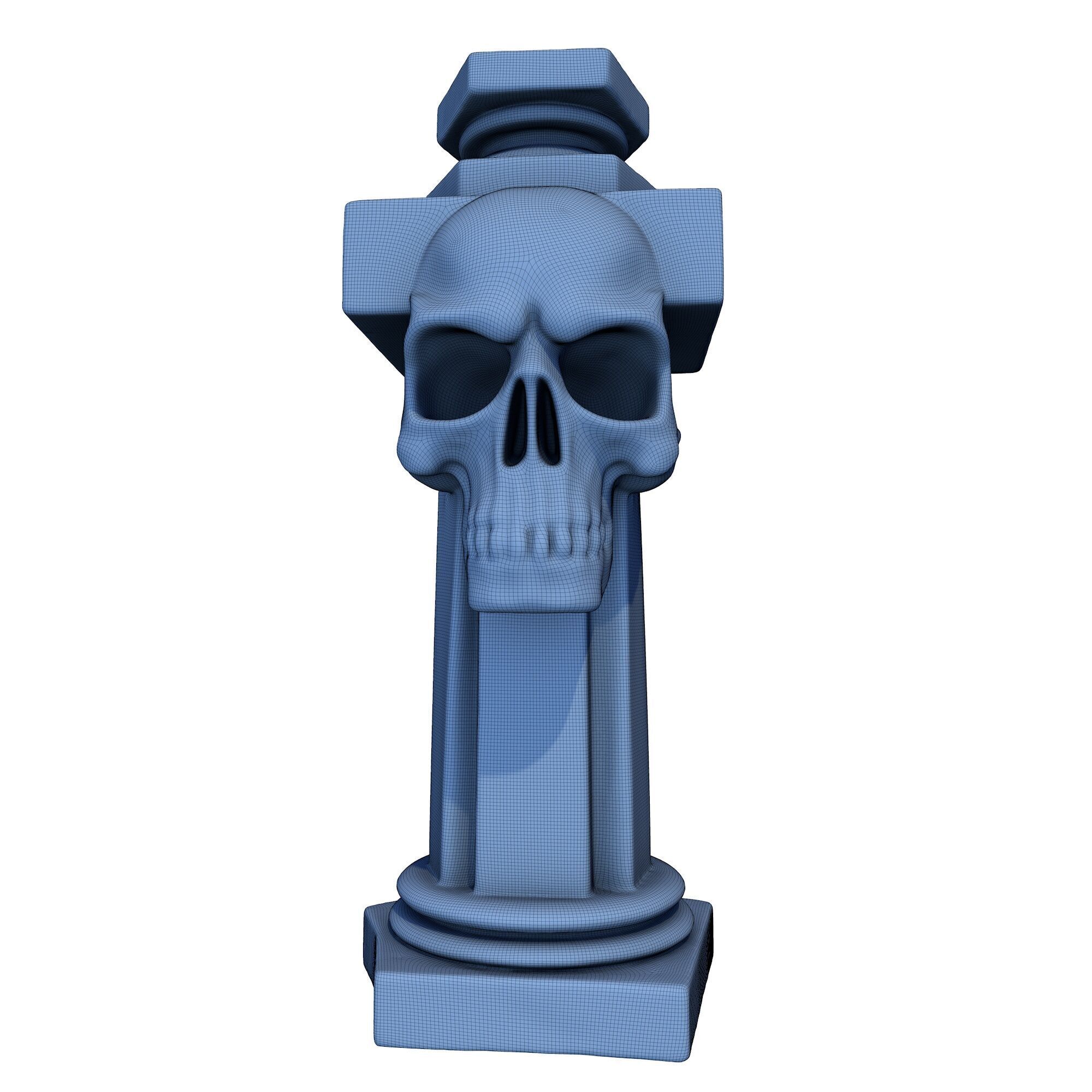 Temple Stone Skull Pillar 3 3D print model_9