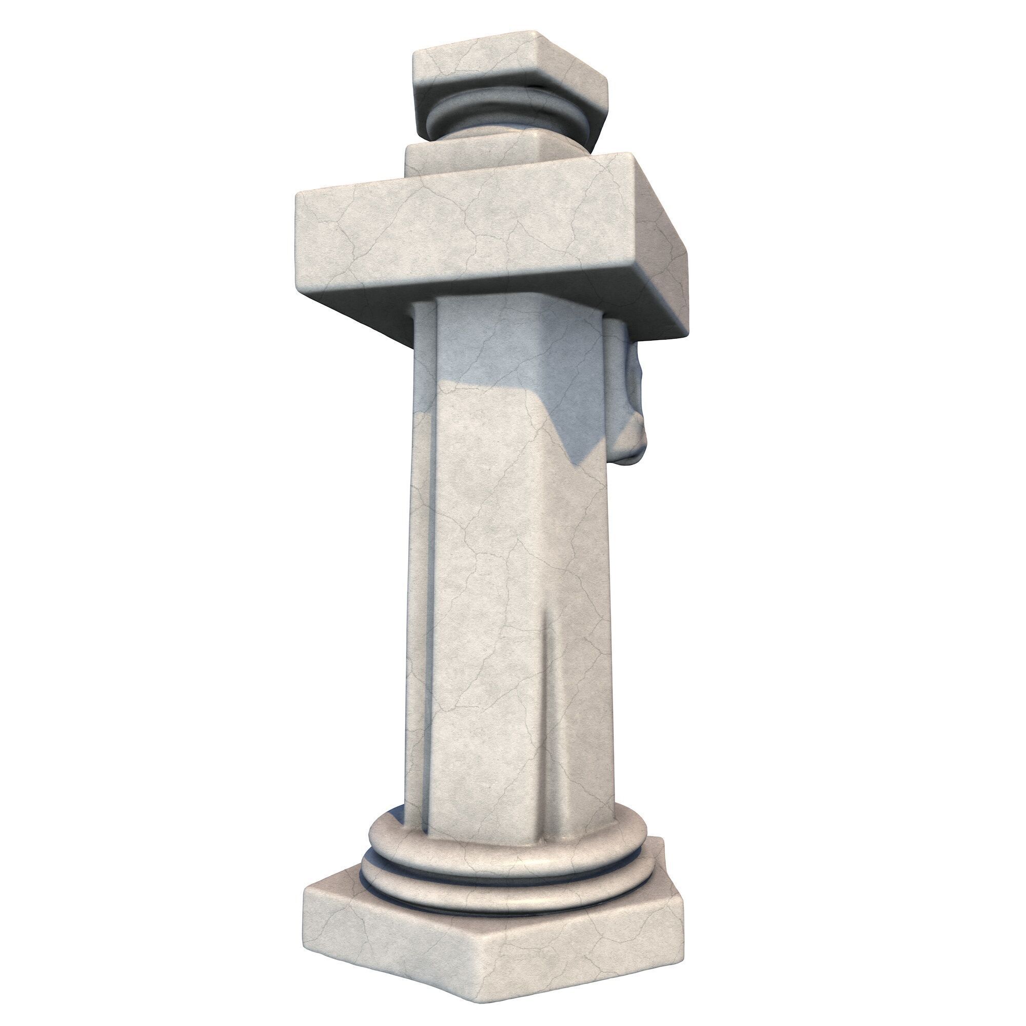 Temple Stone Skull Pillar 3 3D print model_4