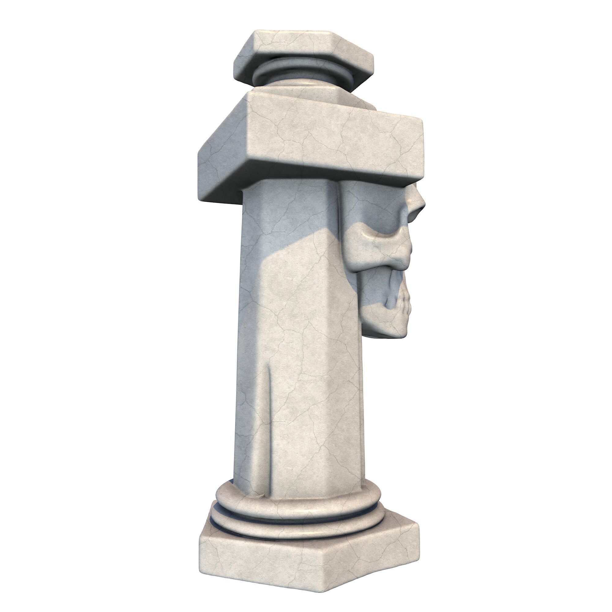 Temple Stone Skull Pillar 3 3D print model_5