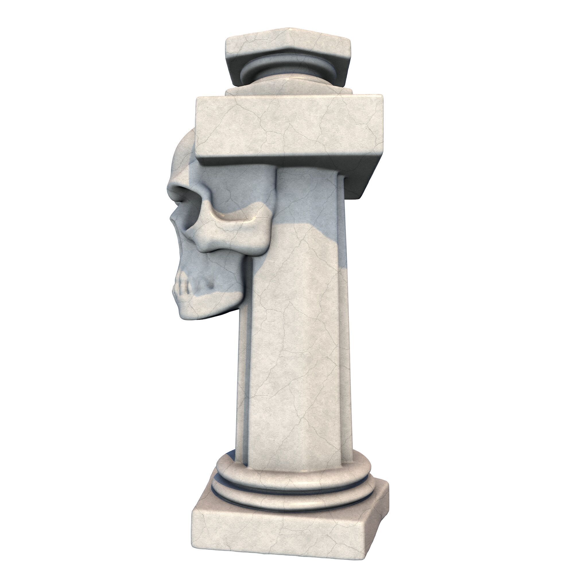 Temple Stone Skull Pillar 3 3D print model_2