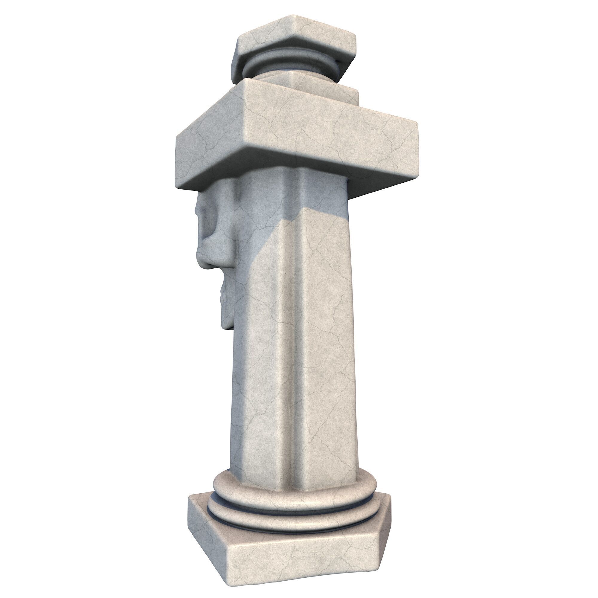 Temple Stone Skull Pillar 3 3D print model_3