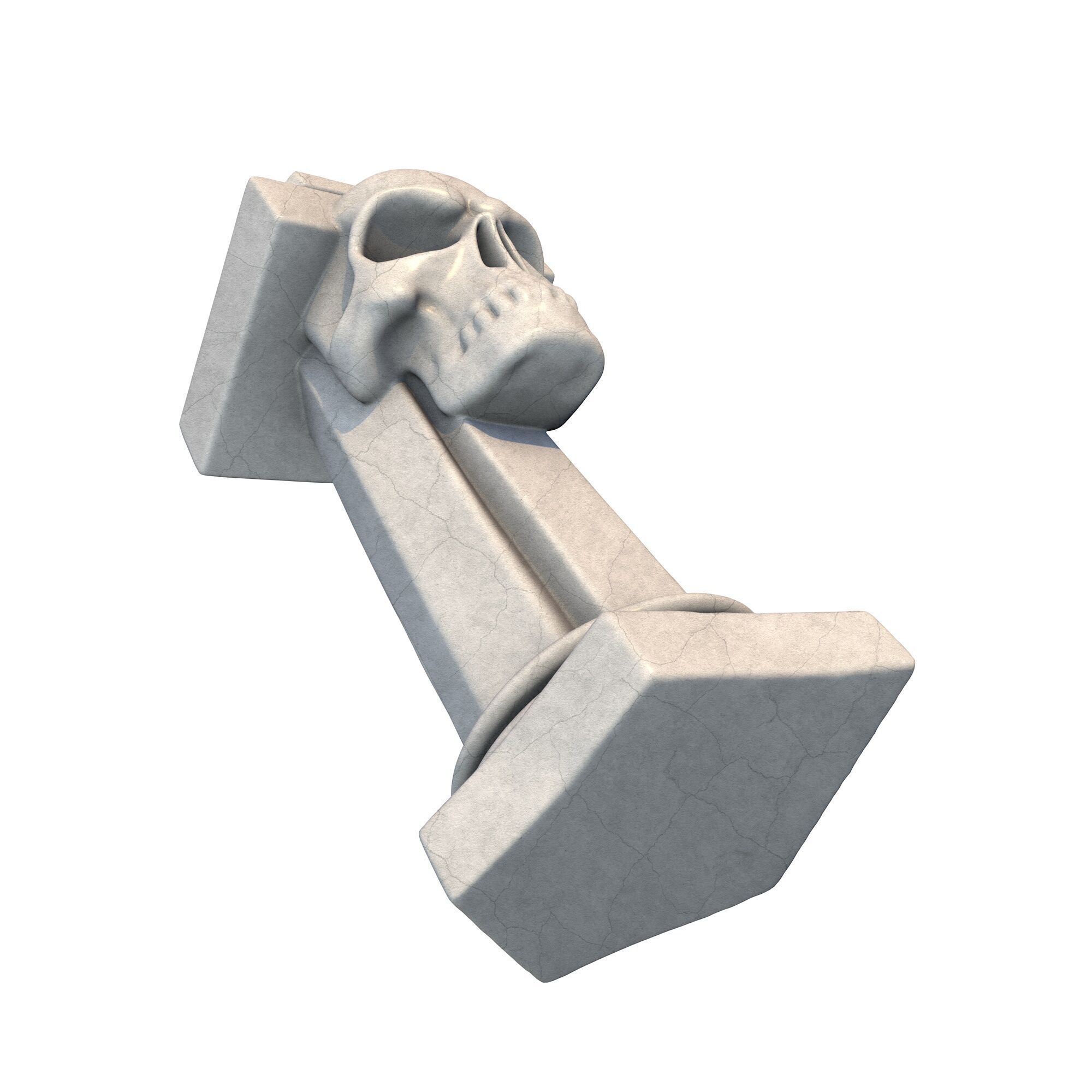 Temple Stone Skull Pillar 3 3D print model_7