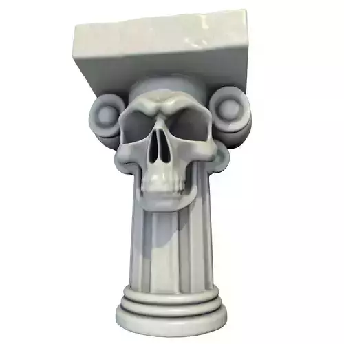 Temple Stone Skull Pillar 2