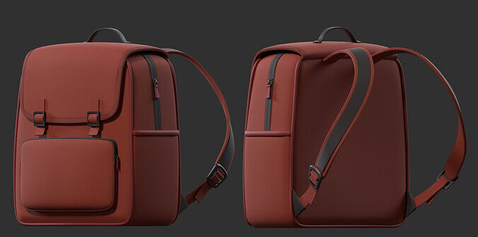cartoon schoolbag backpack 3D model