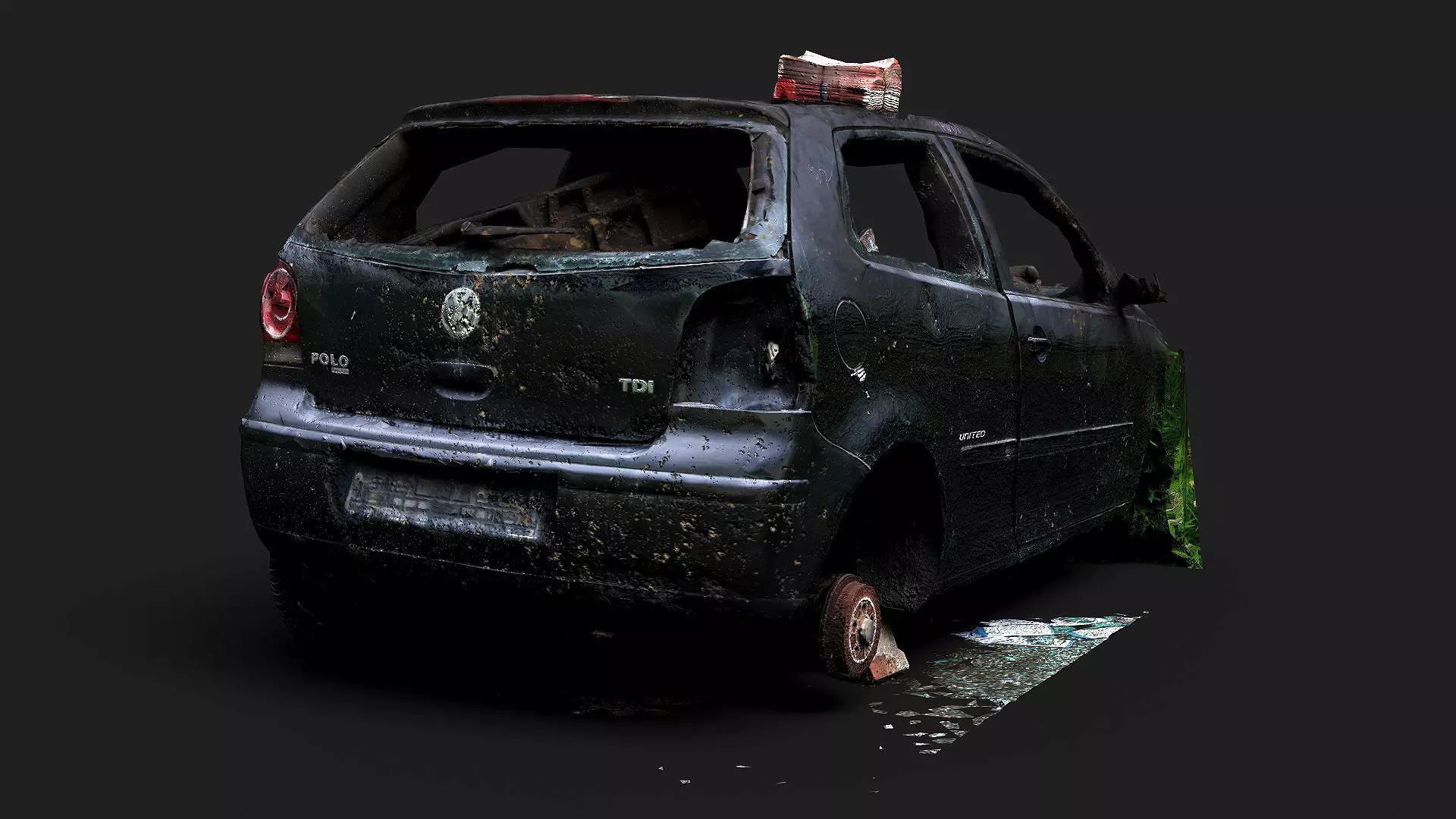 abandoned car wreck PBR photogrammetry Free low-poly 3D model