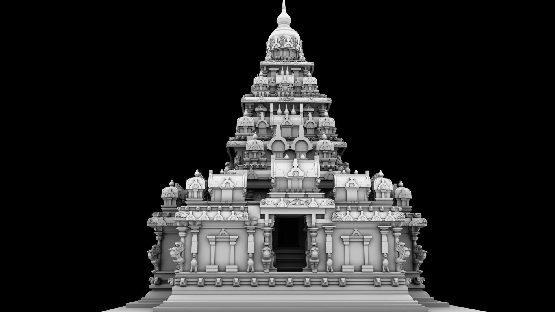 mamallapuram shore temple 3D model_20